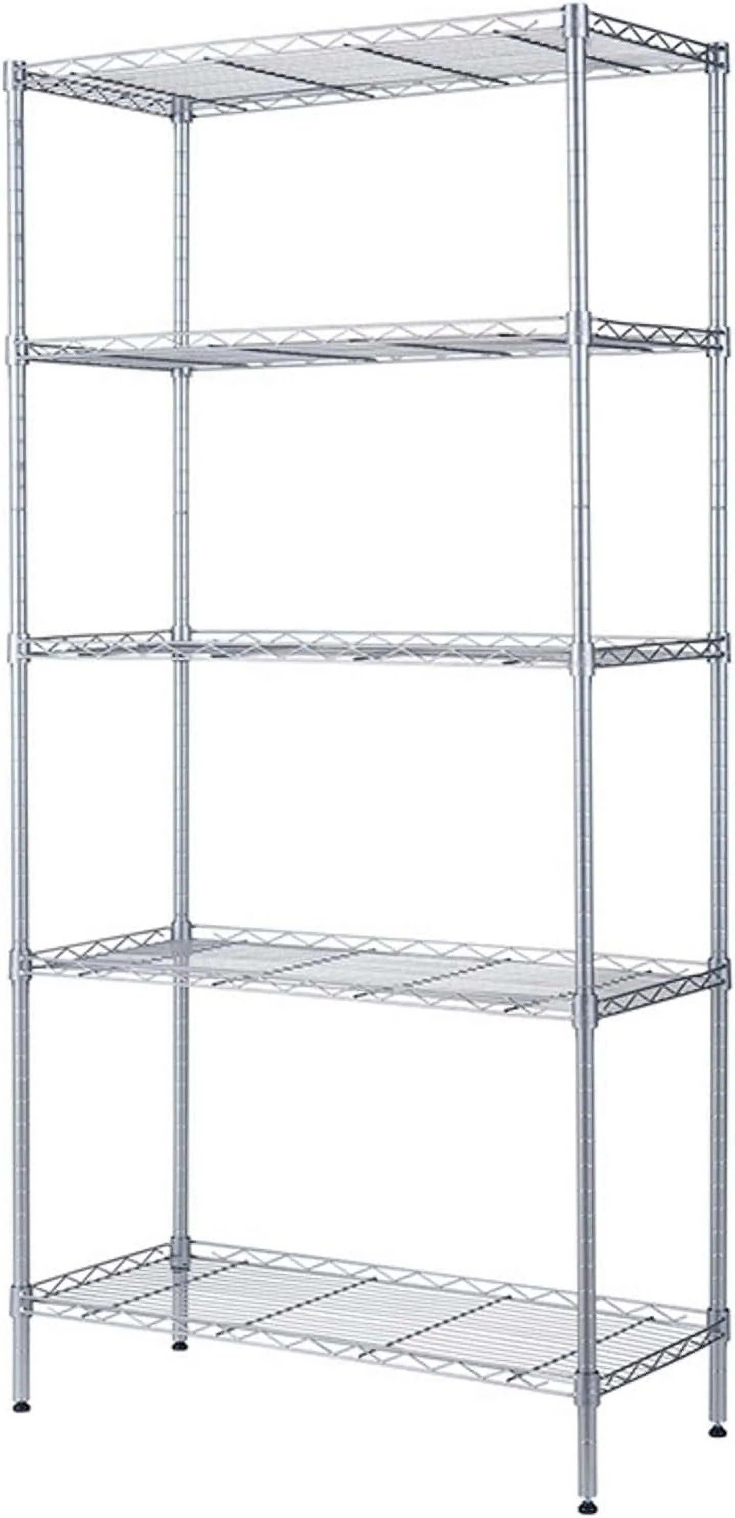 Metal Standing Units 36" W x 14" D x 72" H Shelves Adjustable Steel Wire Shelving Rack (5-Tiers Chrome)