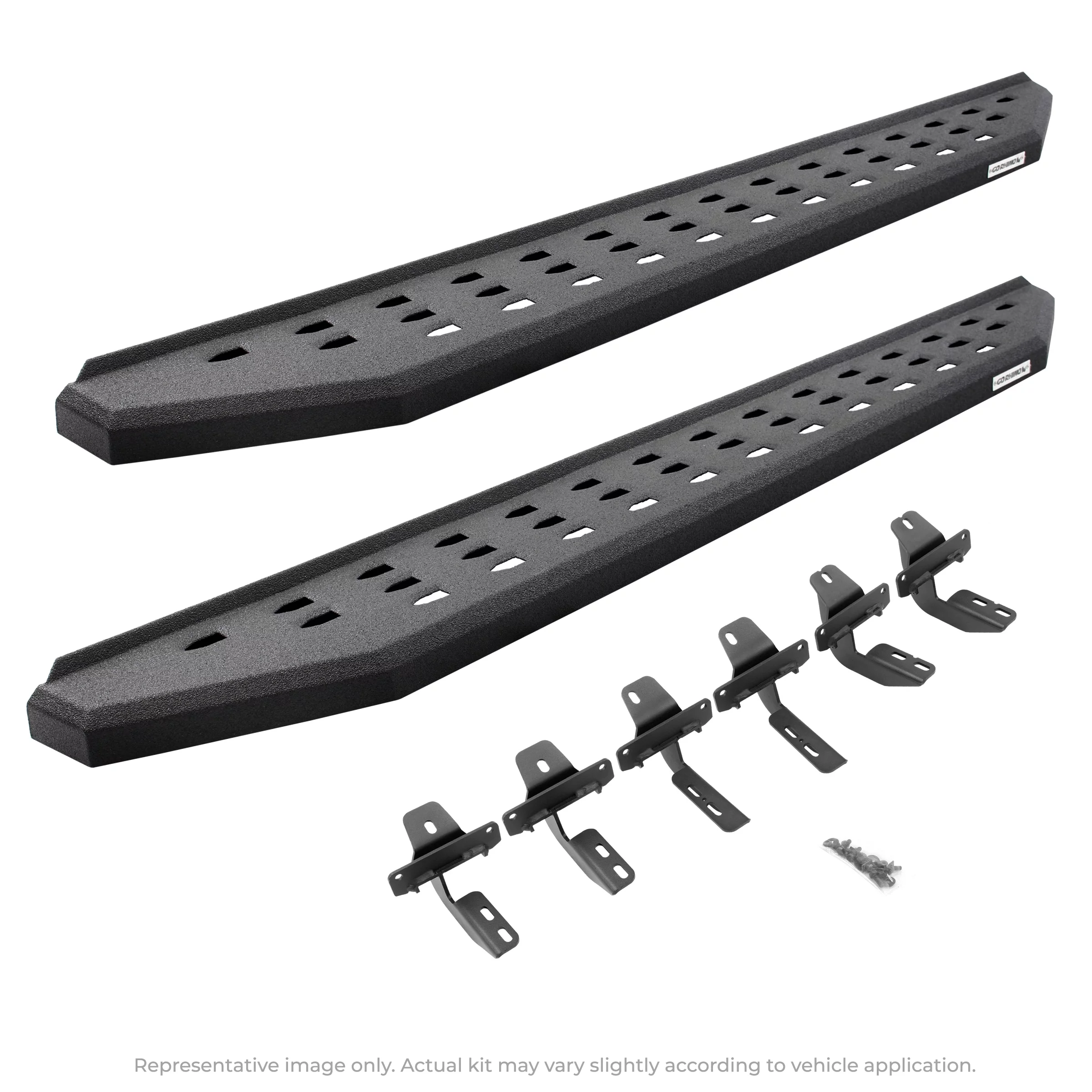 Go Rhino 69443580T RB20 Running Boards with Mounting Brackets Kit - Double Cab For Toyota 22-24 Tundra (Extended Cab Pickup)