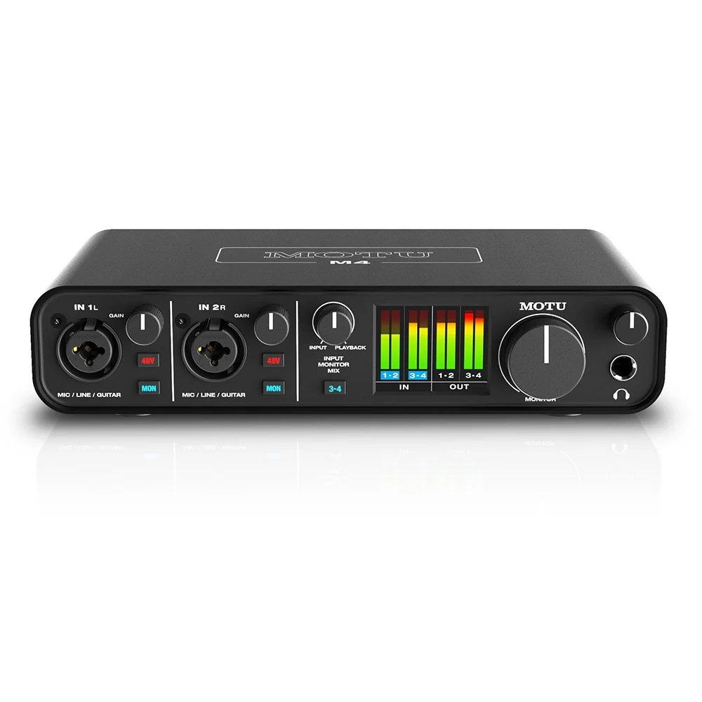 Motu M4 4x4 USB Audio Interface with MXL 770 Cardioid Mic , Headphones & XLR Cable for Recording