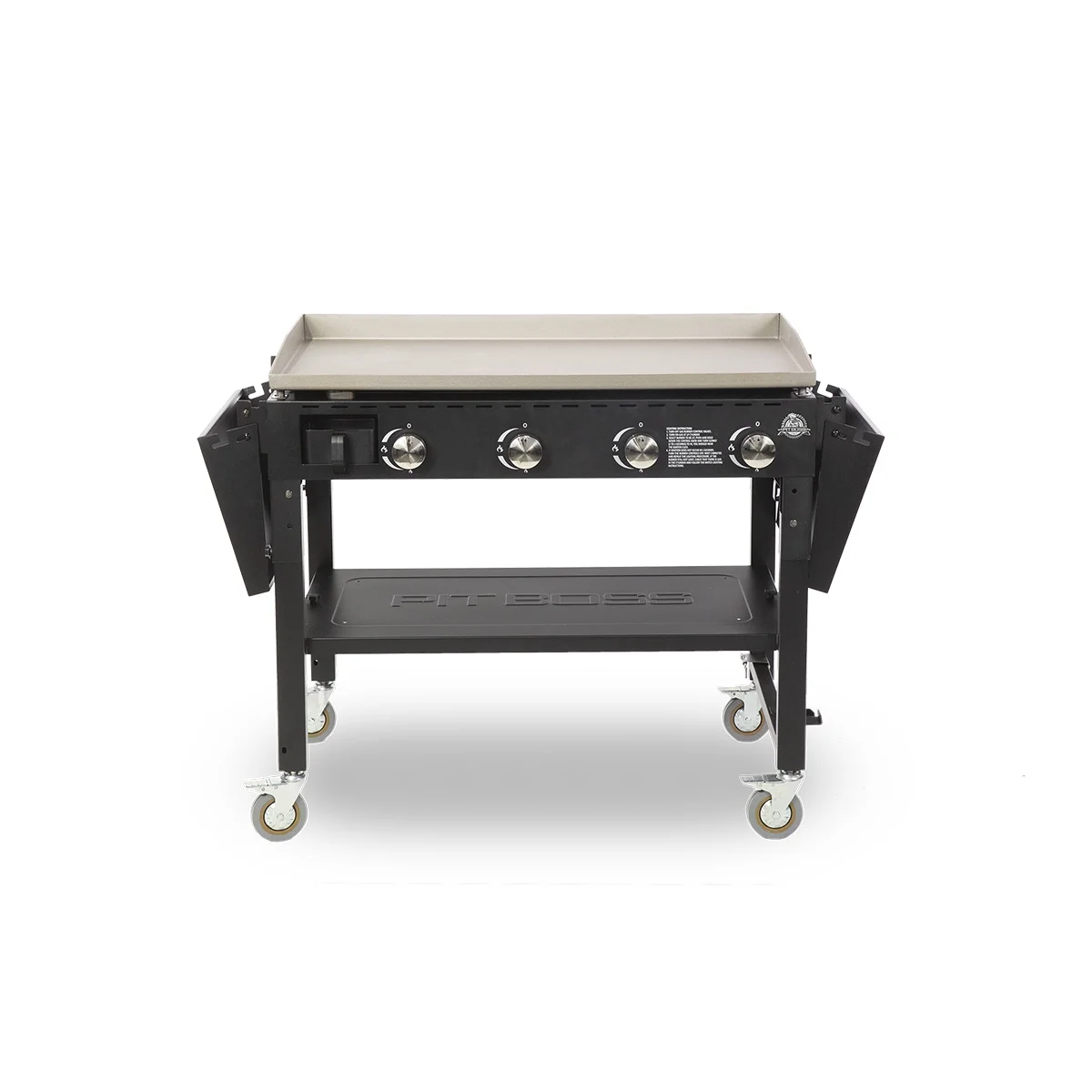 Pit Boss 4 Burner Standard Gas Griddle with Side Shelves, Lightweight Flat Top Grill
