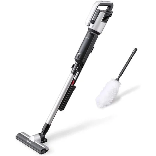 Vacuum Cleaner with Electrostatic Mop Iris Ohyama Ultra Fine Lightweight Stick Cleaner 2Way Standing Storage Silver IC-SBA6-S