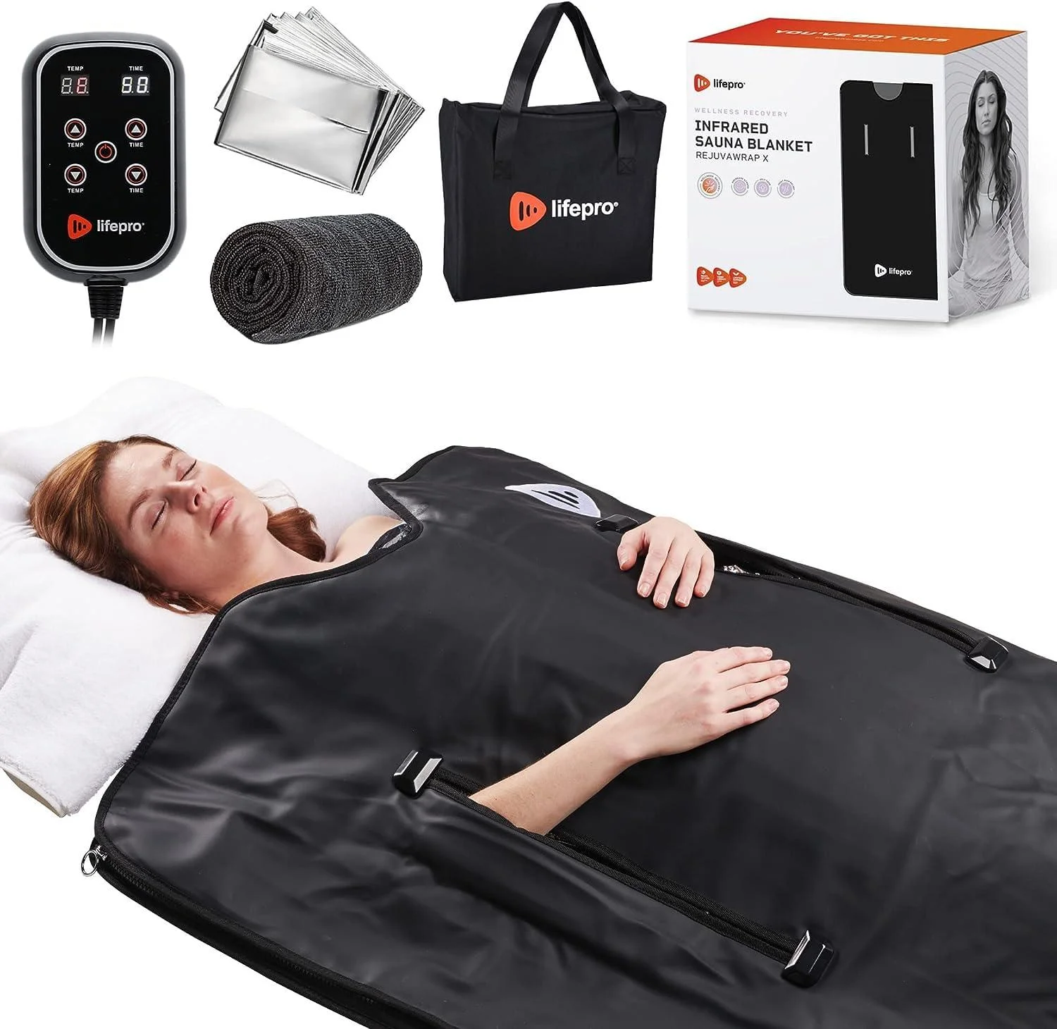 Lifepro Portable Infrared Sauna Blanket Far Infrared Sauna for Home Relaxation Black