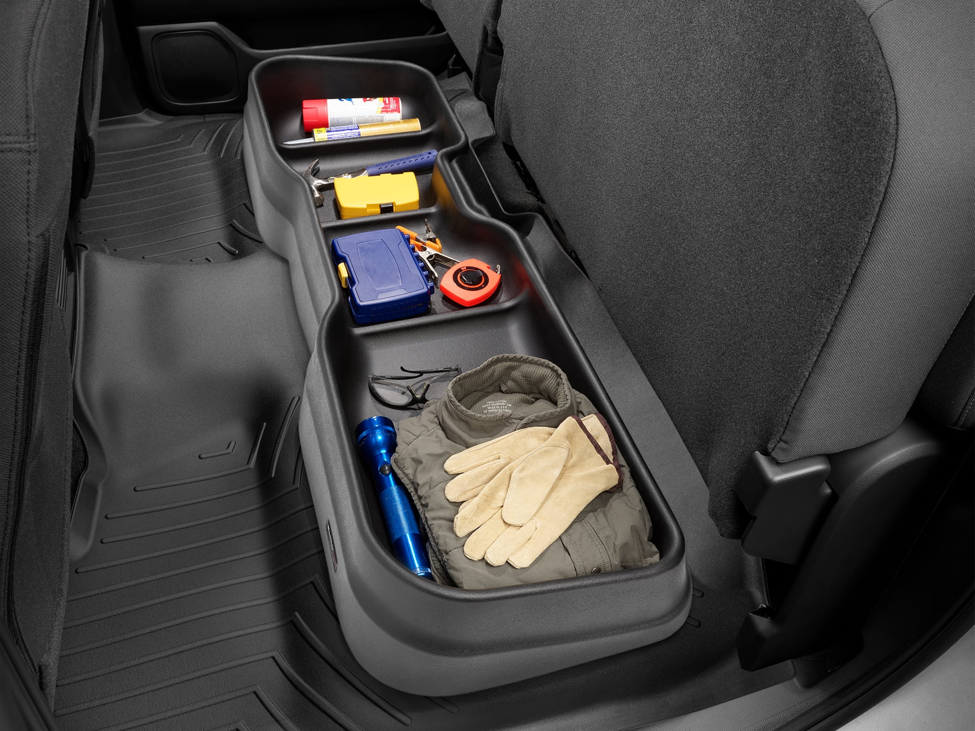 WeatherTech Under Seat Storage System compatible with Ford F-150, F-150 Raptor, Super Duty, Black