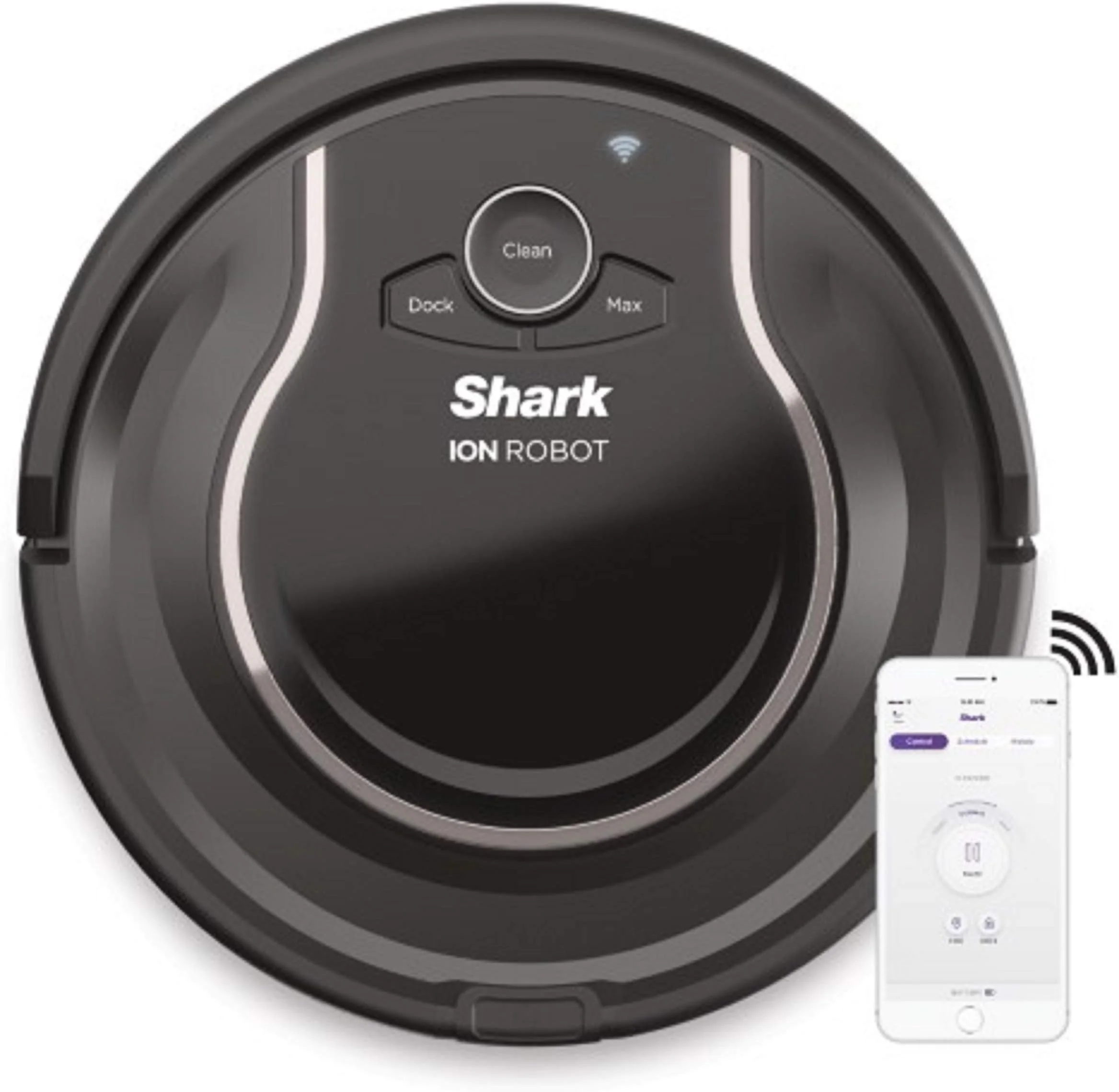 HAOQINGANTE ION Robot Vacuum R75 with Wi-Fi and Voice Control, 0.45 Quarts, in Smoke and Ash