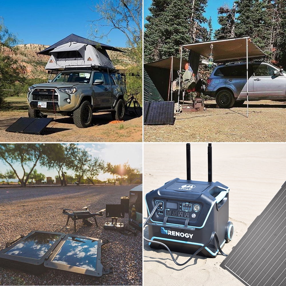 Renogy 100W 12V Monocrystalline off Grid Portable Foldable Solar Panel Suitcase Built-In Kickstand