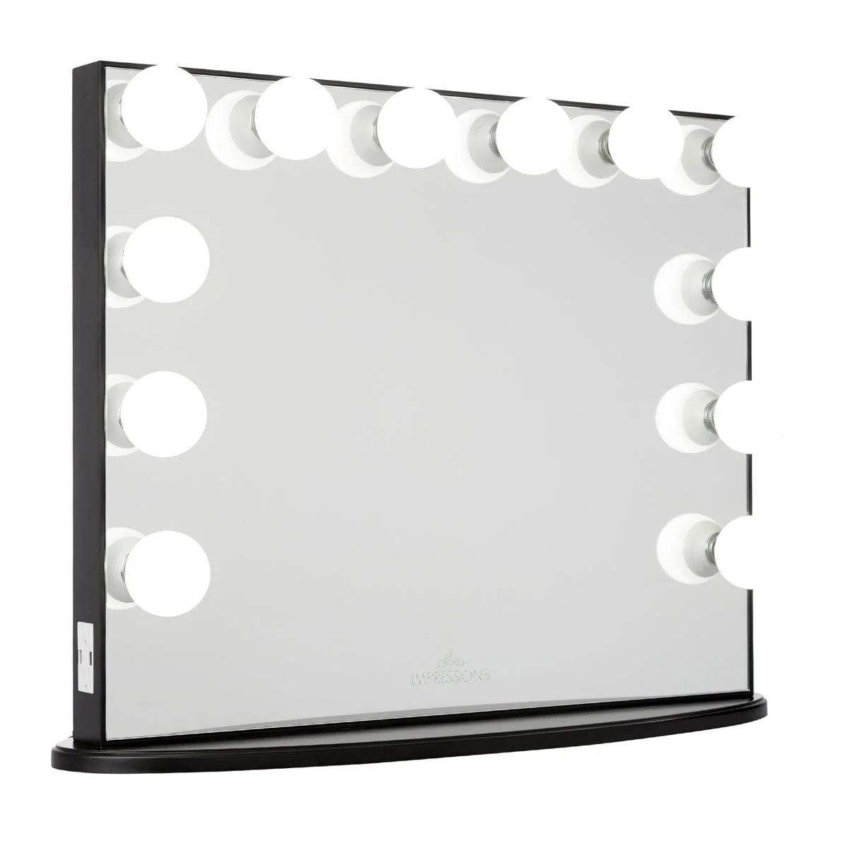 Impressions Vanity Hollywood Glow Plus Mirror with Lights, Wall Mounted Modern Home Decor (Pro Black)