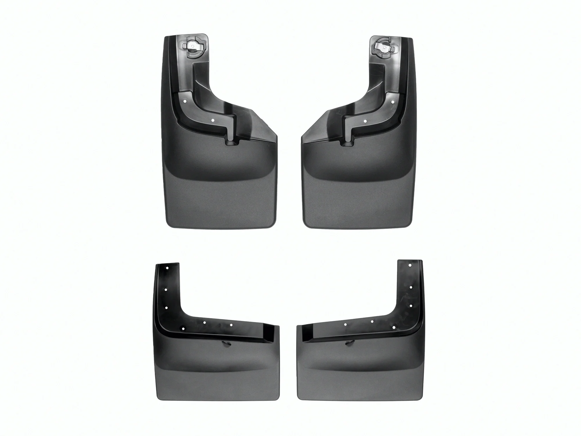 WeatherTech Custom No Drill Splash Guard MudFlaps compatible with 2017-2022 Ford Super Duty, Front & Rear Set - Black