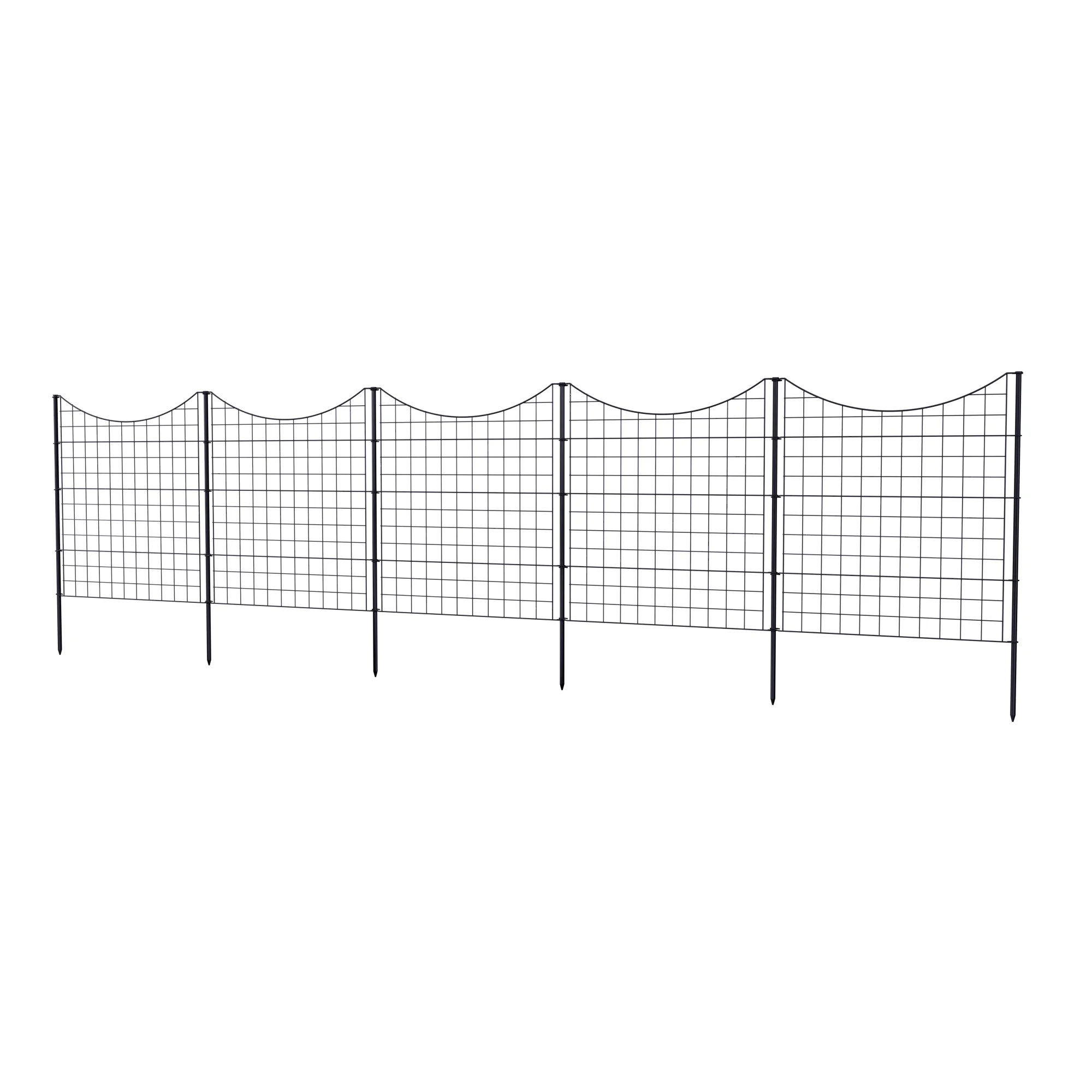 Zippity Outdoor Products 39in Semi-Permanent Black Metal Dog Pet Playpen Garden Fence (5 Pack)