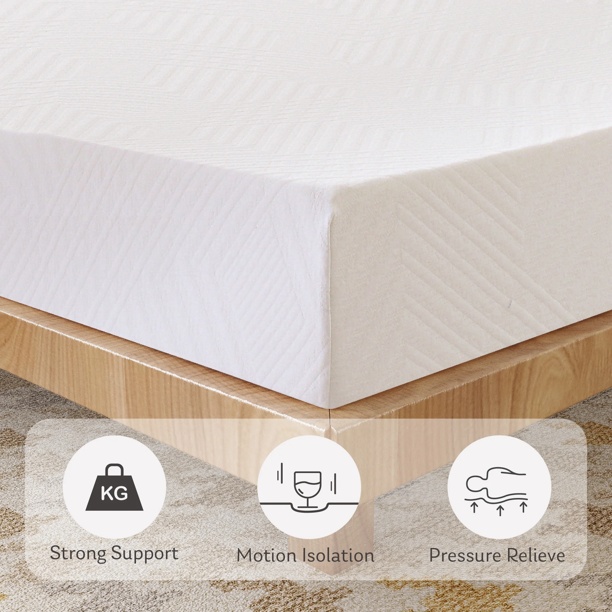 MLILY Ego White 12 inch Memory Foam Mattress, Twin Size Mattress in a Box, Medium Firm