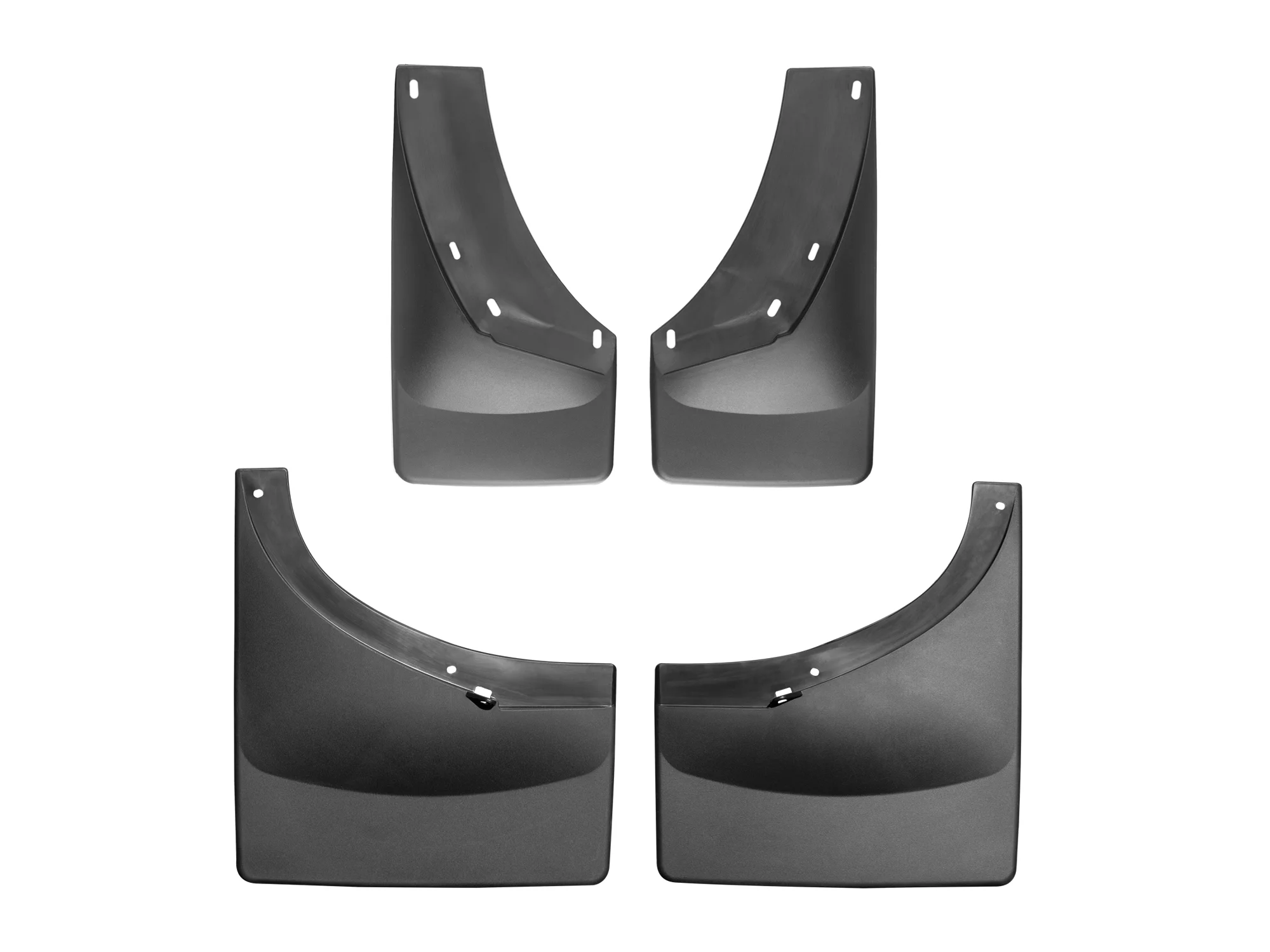 WeatherTech Custom No Drill Splash Guard MudFlaps compatible with Chevrolet Silverado, Silverado 2500HD/3500HD, Front & Rear Set - Black