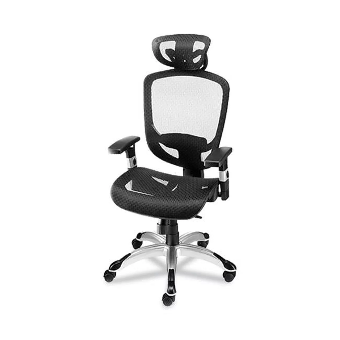 Flexfit Hyken Mesh Task Chair, Supports Up To 300 Lbs, 17.24 To 20.98 Seat Height, Black Seat, Black Back.silver Base