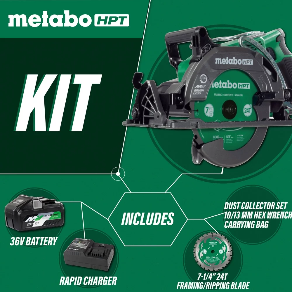 MultiVolt 36V Brushless Lithium-Ion 7-1/4 in. Cordless Rear Handle Circular Saw Kit (4 Ah)
