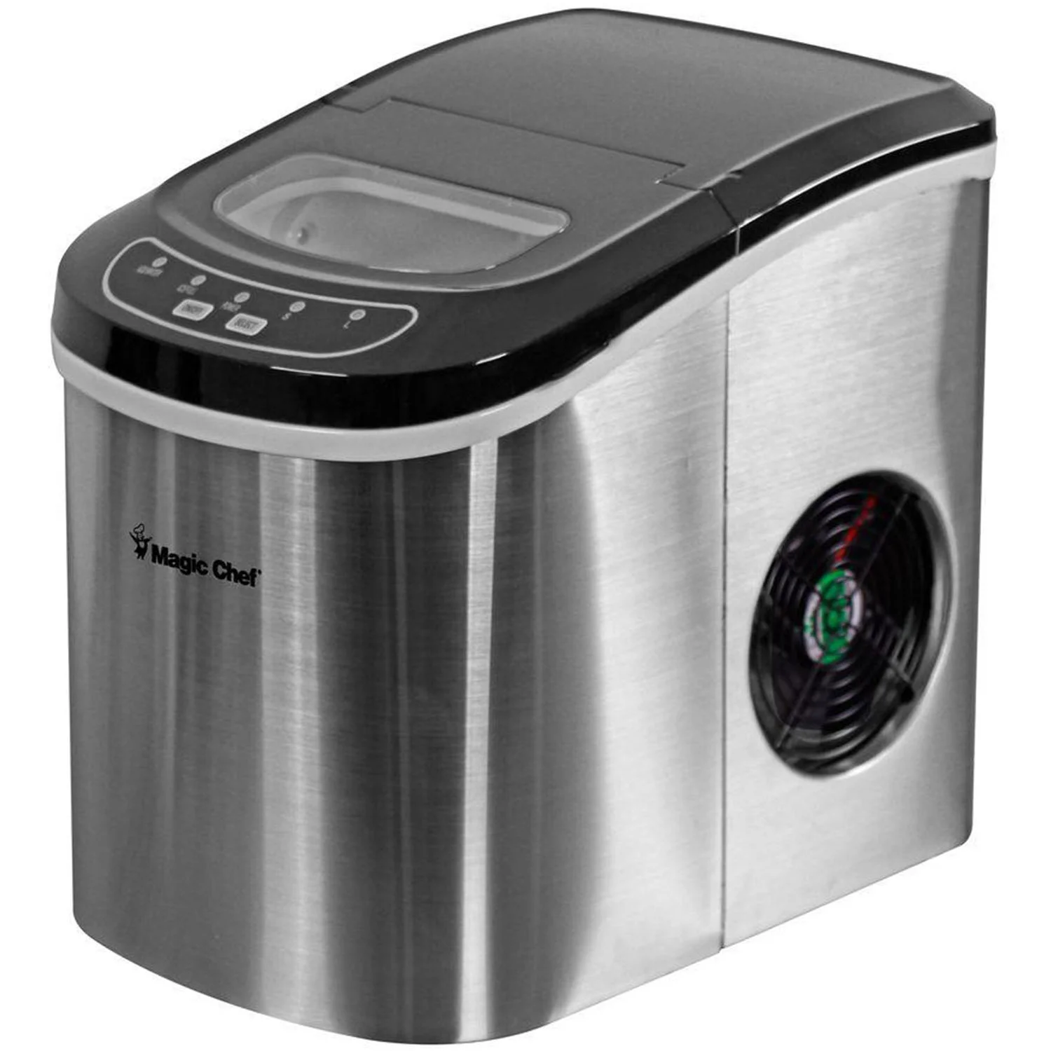Magic Chef 27 lb Capacity Portable Countertop Ice Maker, Stainless Steel (Bullet Ice)
