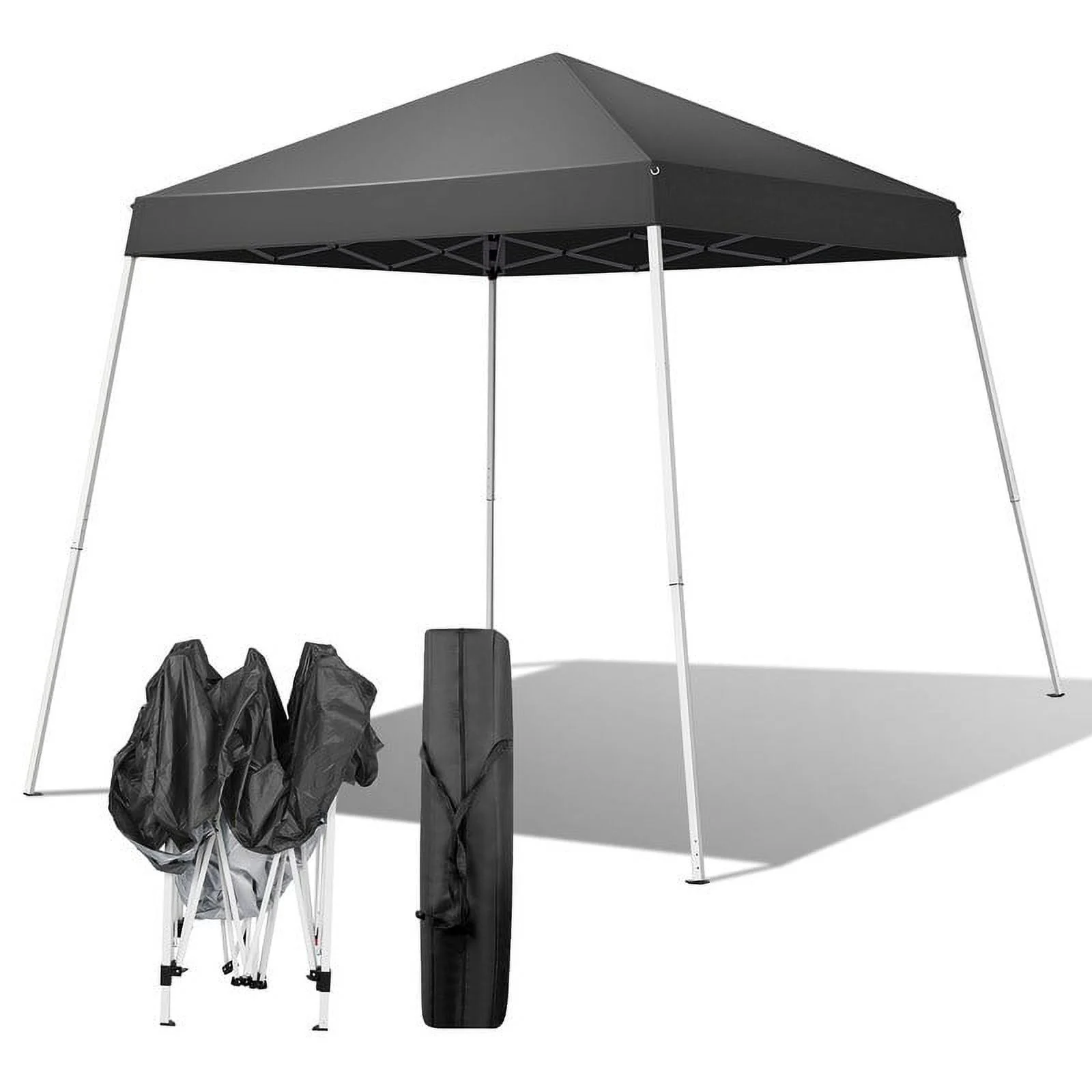 Camping Beach Gazebo Party Folding Sunshade Pop up Canopy Tent Down 10x10 Ft Top 8x8 Ft-Blue