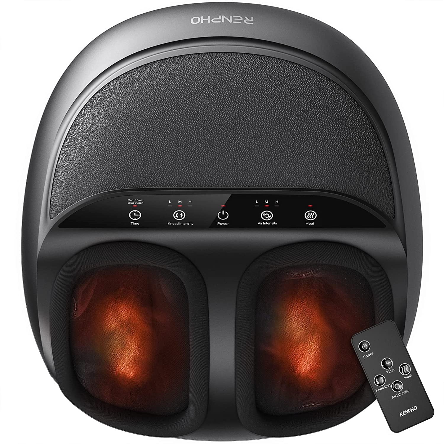 Renpho Foot Massager Machine with Heat, Shiatsu Deep Kneading, Fit’s feet up to Men Size 12 Remote Control