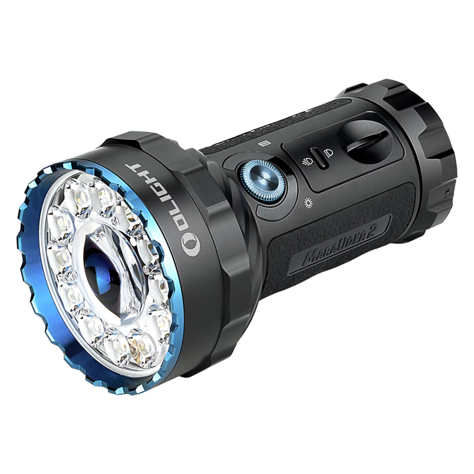 Olight Marauder Mini 7000 Lumen Rechargeable Flashlight with Spot, Flood and RGB lights with Lumentac Organizer