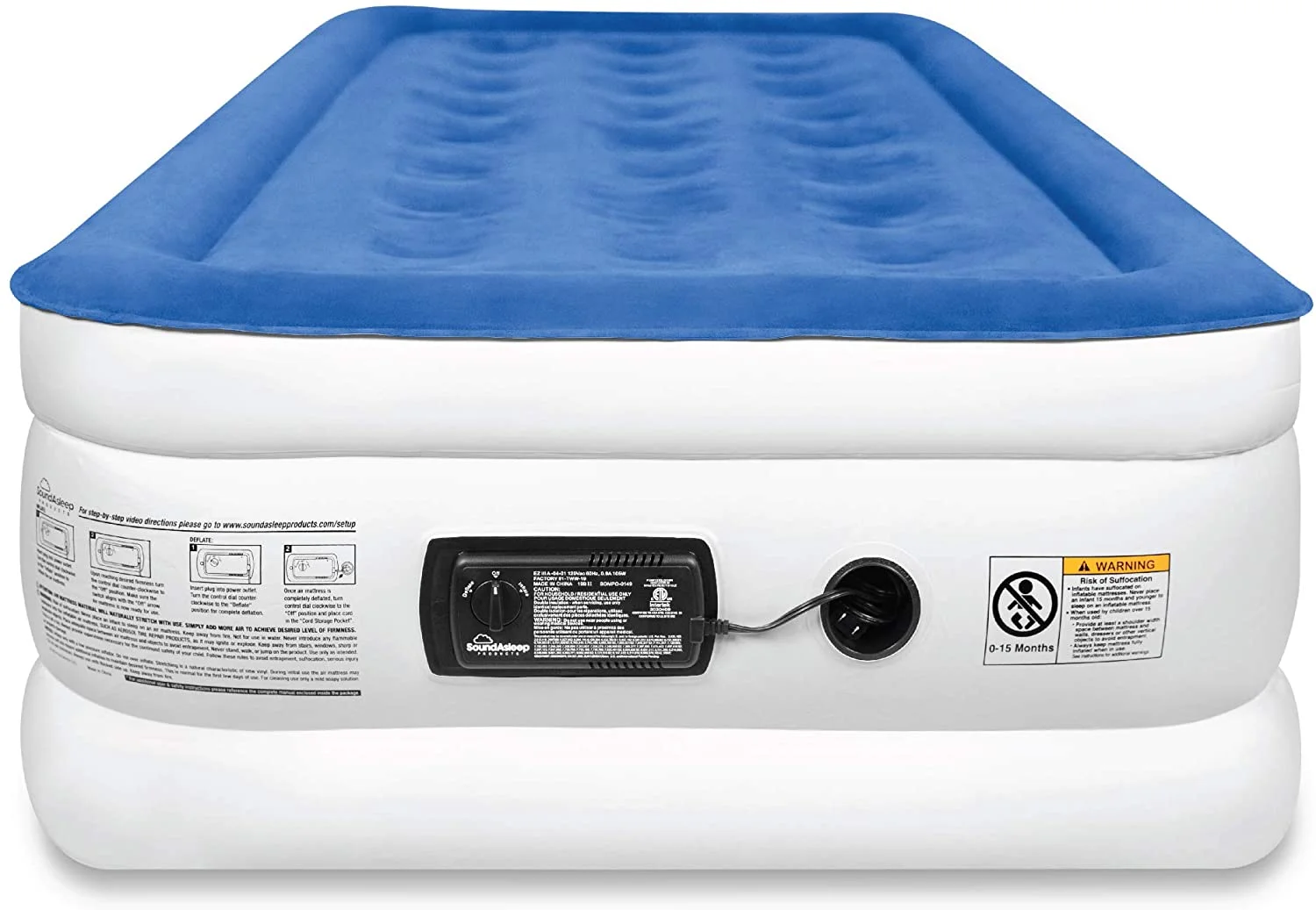 SoundAsleep Dream Series Air Mattress with ComfortCoil Technology & Internal High Capacity Pump (Twin XL)