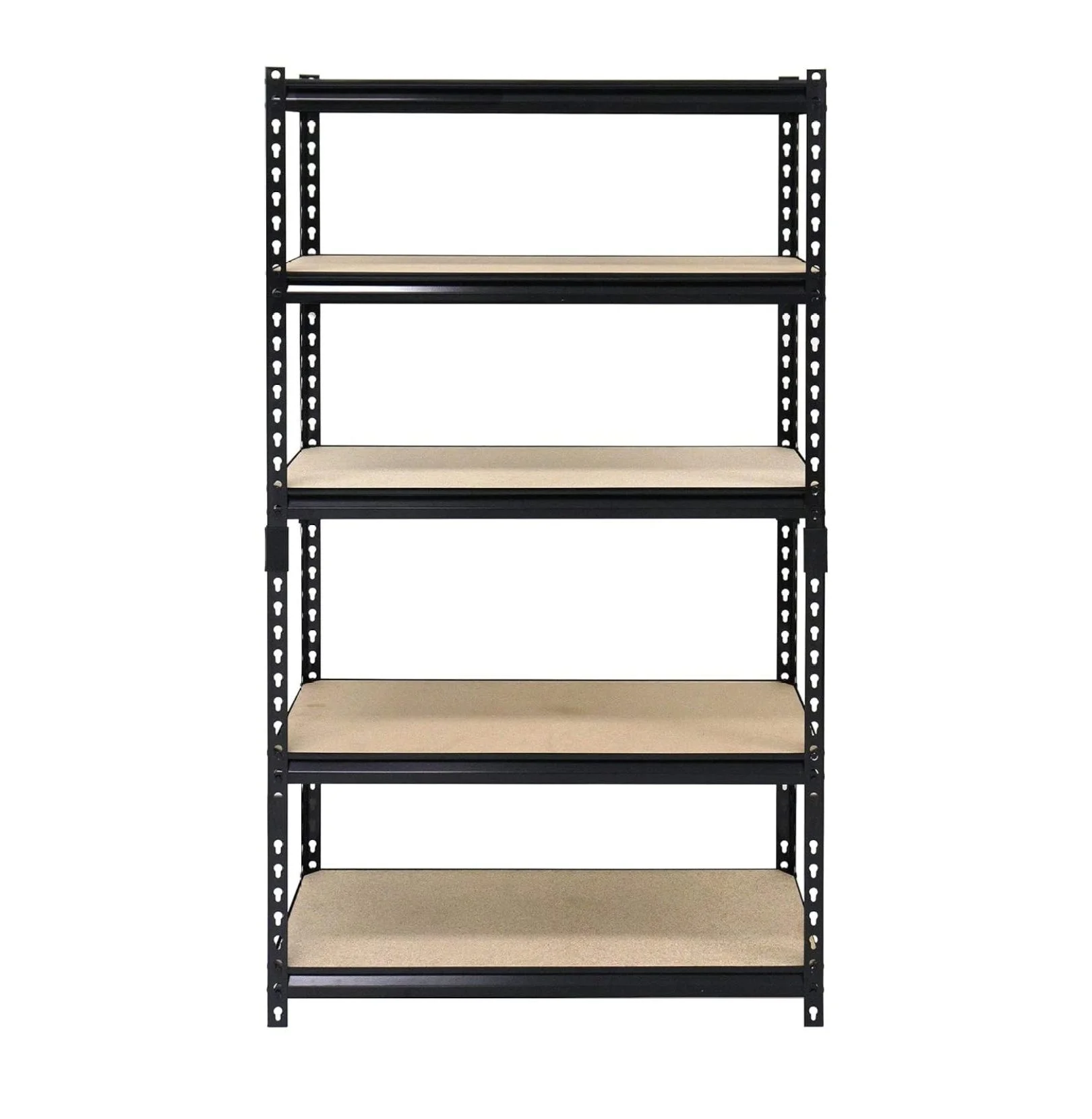 Indoor Outdoor 72 Inch 5 Tier Steel Utility Shelving Unit with Adjustable Shelves for Warehouse, Laundry Room, and Garage, Black