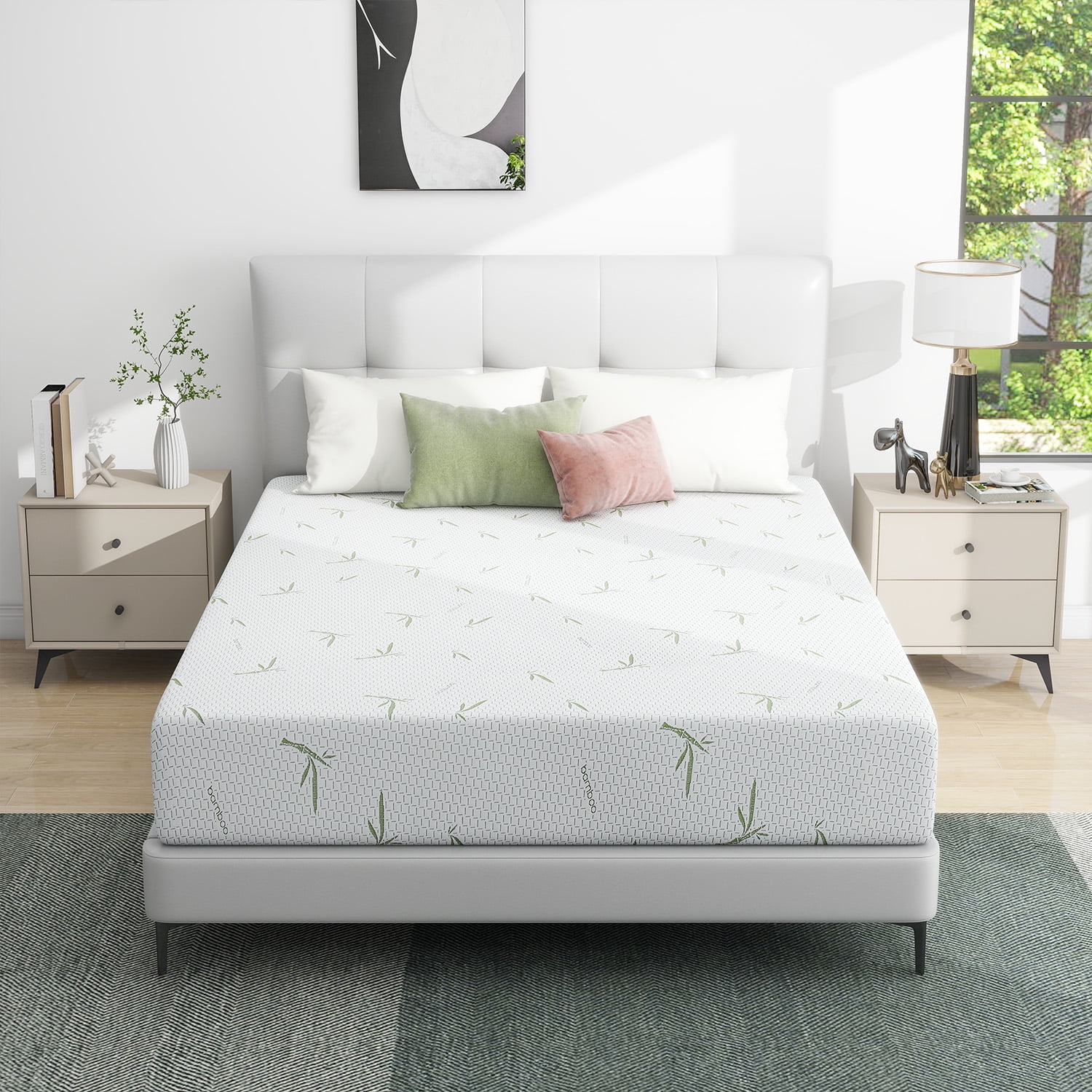 King Mattress,Smiaoer 10 inch Memory Foam Mattress Bed in a Box,Medium Firm with Soft Bamboo Cover,Made in USA