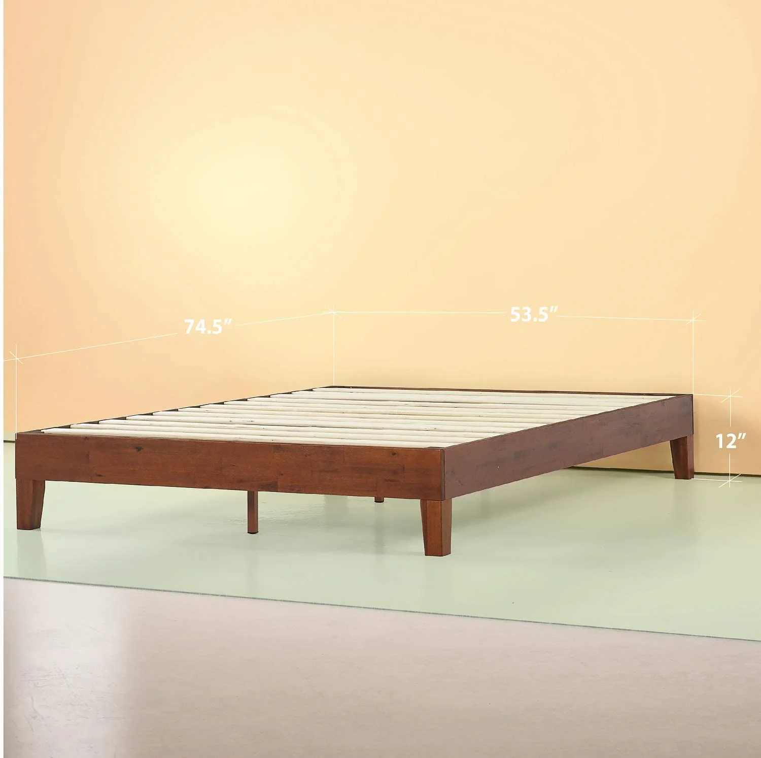 Zinus Wen 12 Inch Deluxe Wood Platform Bed Frame / Solid Wood / Mattress Foundation with Wood Slat Support / No Box Spring Needed / Easy Assembly, Full
