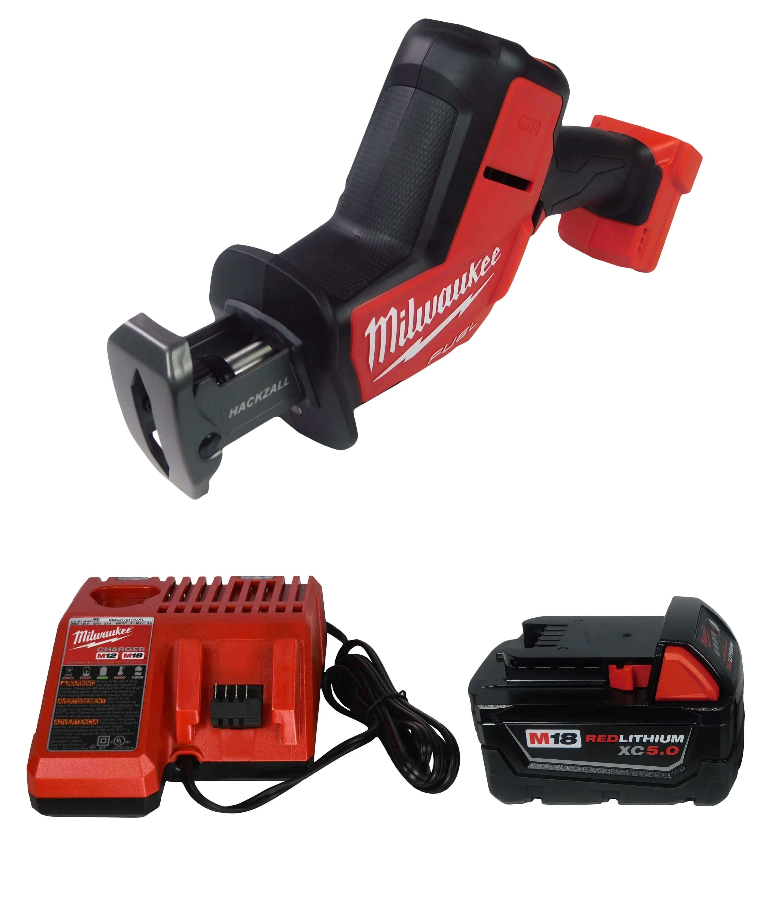 Milwaukee M18 Fuel 18V Brushless Hackzall Reciprocating Saw 2719-20 with 5Ah Battery & Charger