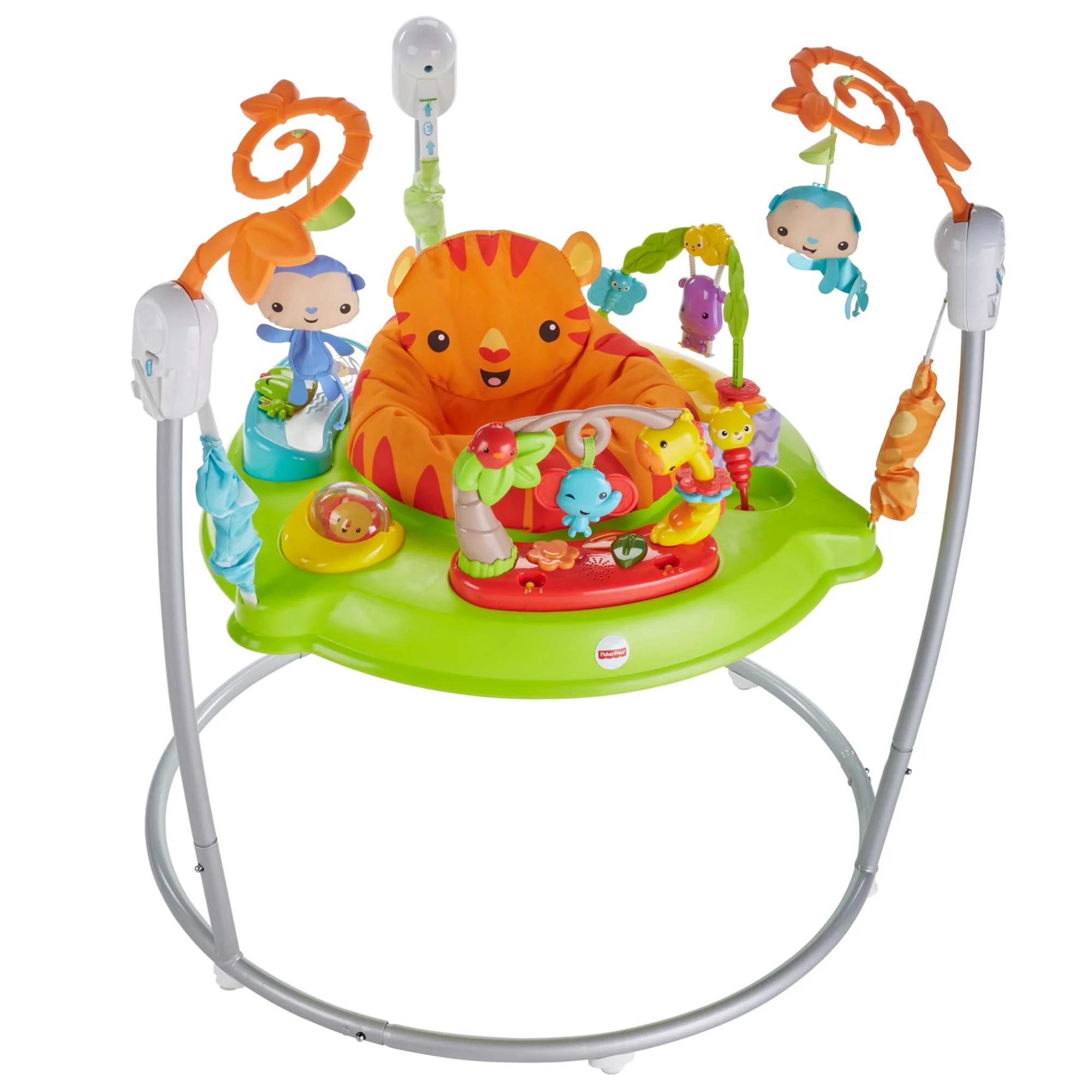 Fisher-Price Baby Bouncer Tiger Time Jumperoo Activity Center with Lights Music and Toys, Unisex
