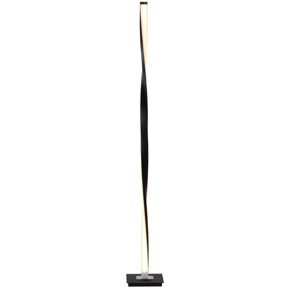 Helix 48 in. Classic Black Industrial 1-Light LED Energy Efficient Floor Lamp with Built-In 3-Way Dimmer Function