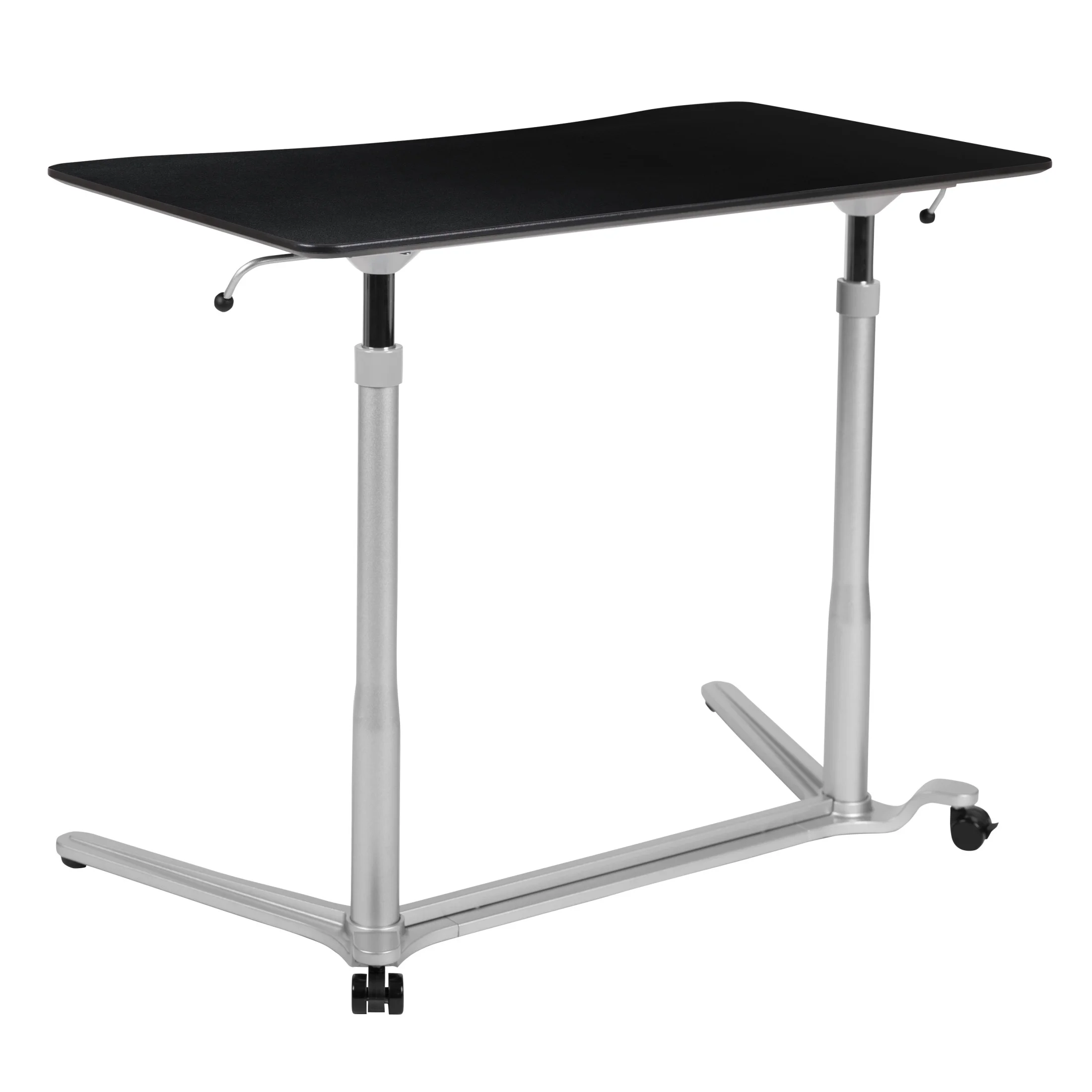 Flash Furniture Merritt Sit-Down, Stand-Up Black Computer Ergonomic Desk with 37.375