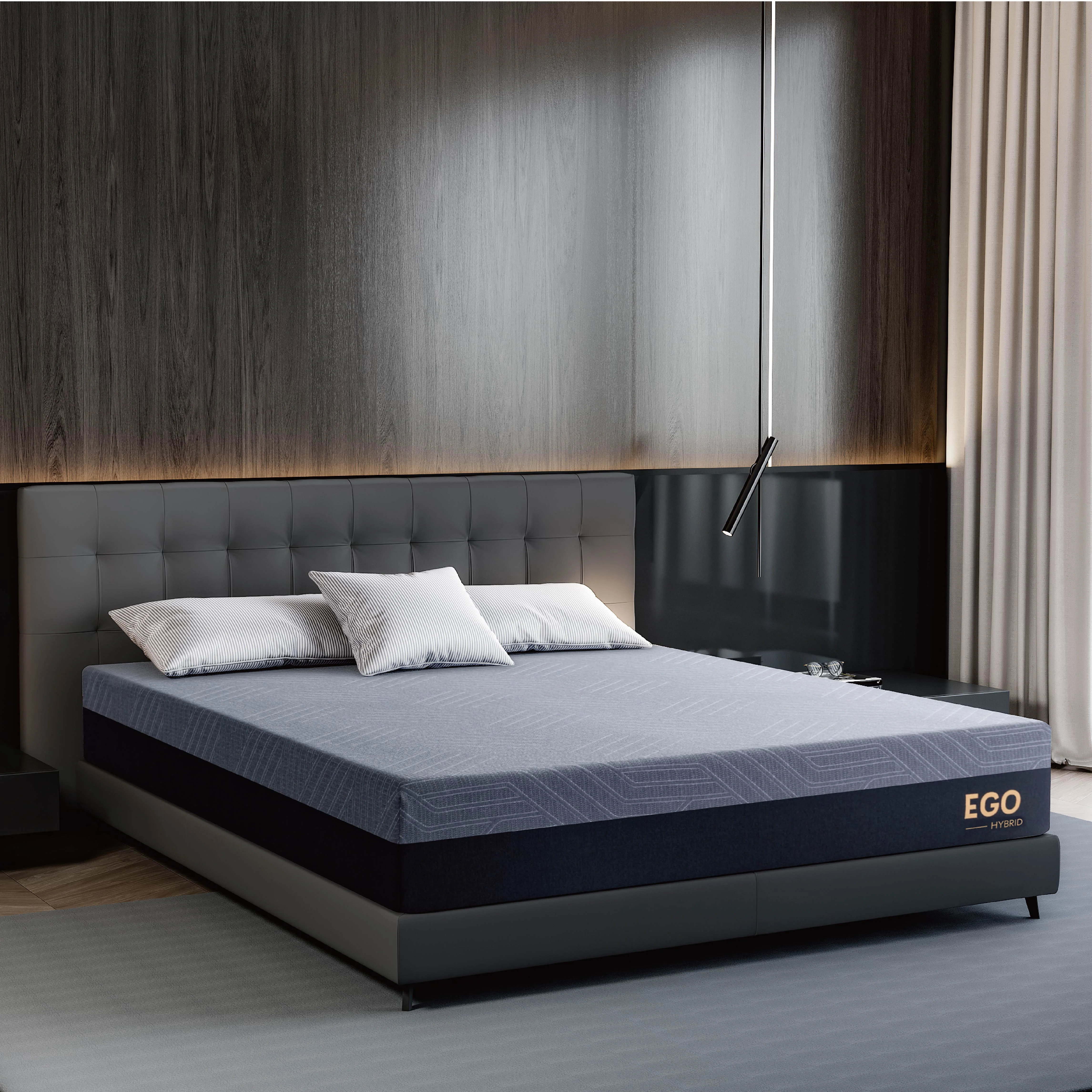 MLILY Ego Black 10 inch Hybrid Mattress, Full Size Memory Foam Mattress, Pocket Spring