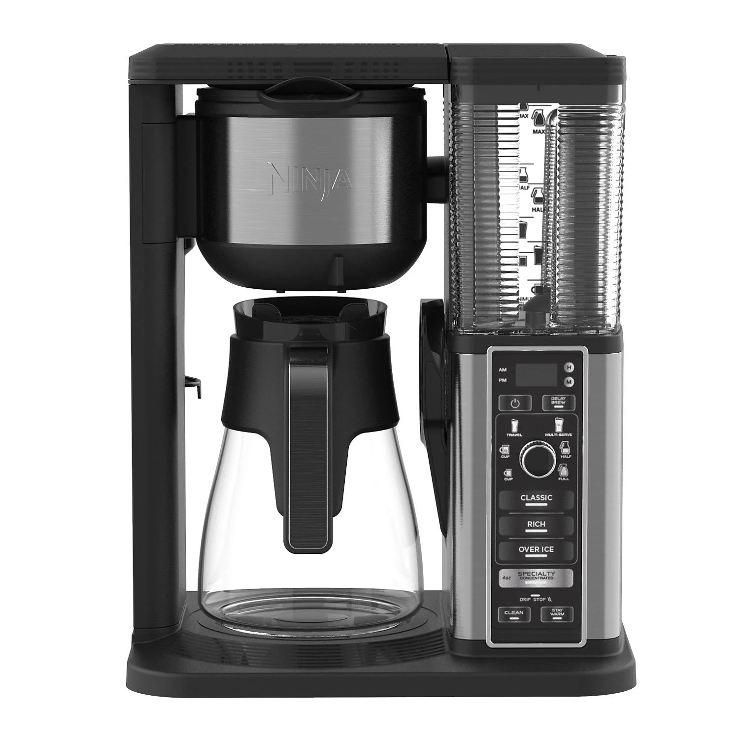 Ninja Specialty 10-Cup Coffee Maker with Fold-Away Frother & Glass Carafe, Black, CM401A