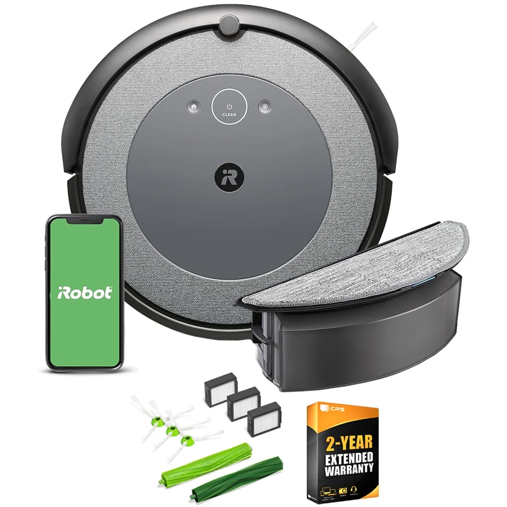 iRobot i517020 Roomba Combo i5 Robot Vacuum & Mop with Smart Mapping Bundle with 2 YR CPS Enhanced Protection Pack and Deco Essentials Accessory kit