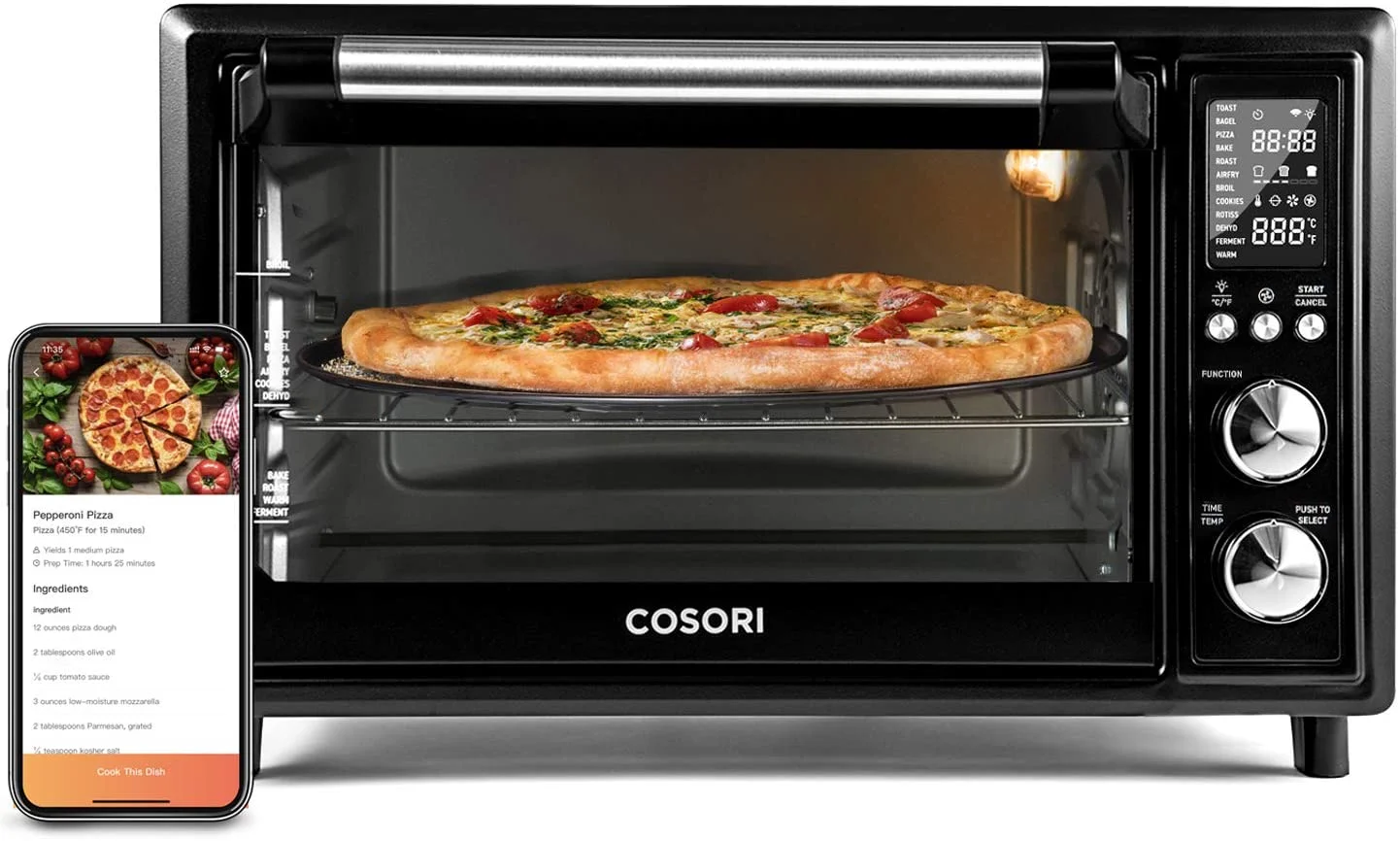 COSORI Smart Air Fryer Toaster Oven, Large 32-Quart, Stainless Steel, Walmart Exclusive Bonus, Black,CS130-AO-RXB