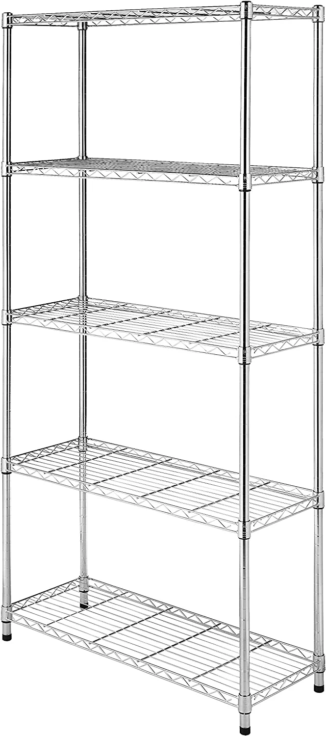 Whitmor 5-Wire Shelving Unit, Metal Storage Shelves, Durable Heavy Duty Shelf, Easy Assembly for Pantry, Kitchen, Garage, Plant 36