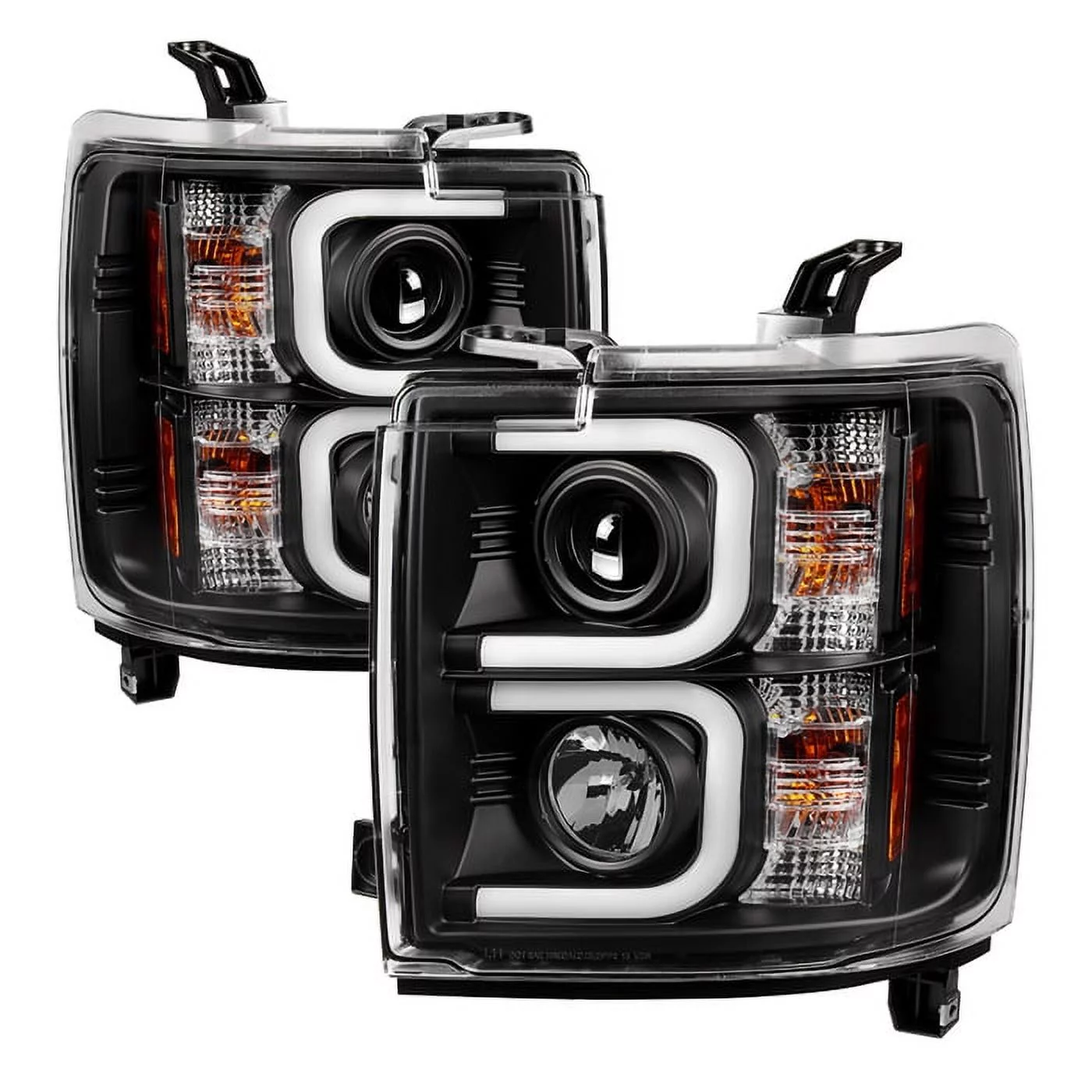 Spyder Chevy Silverado 15-16 2500/3500 HD Projector Headlights - Light Bar DRL - Black Fits select: 2015-2019 CHEVROLET SILVERADO