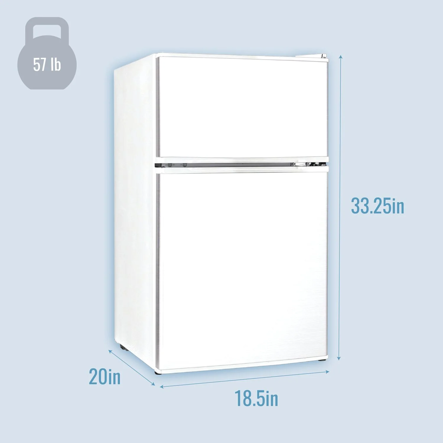 Keystone New Standard 3.1 Cu. ft. 18.5 in W Compact Standard Door Refrigerator/Freezer, White, KSTRC312CW