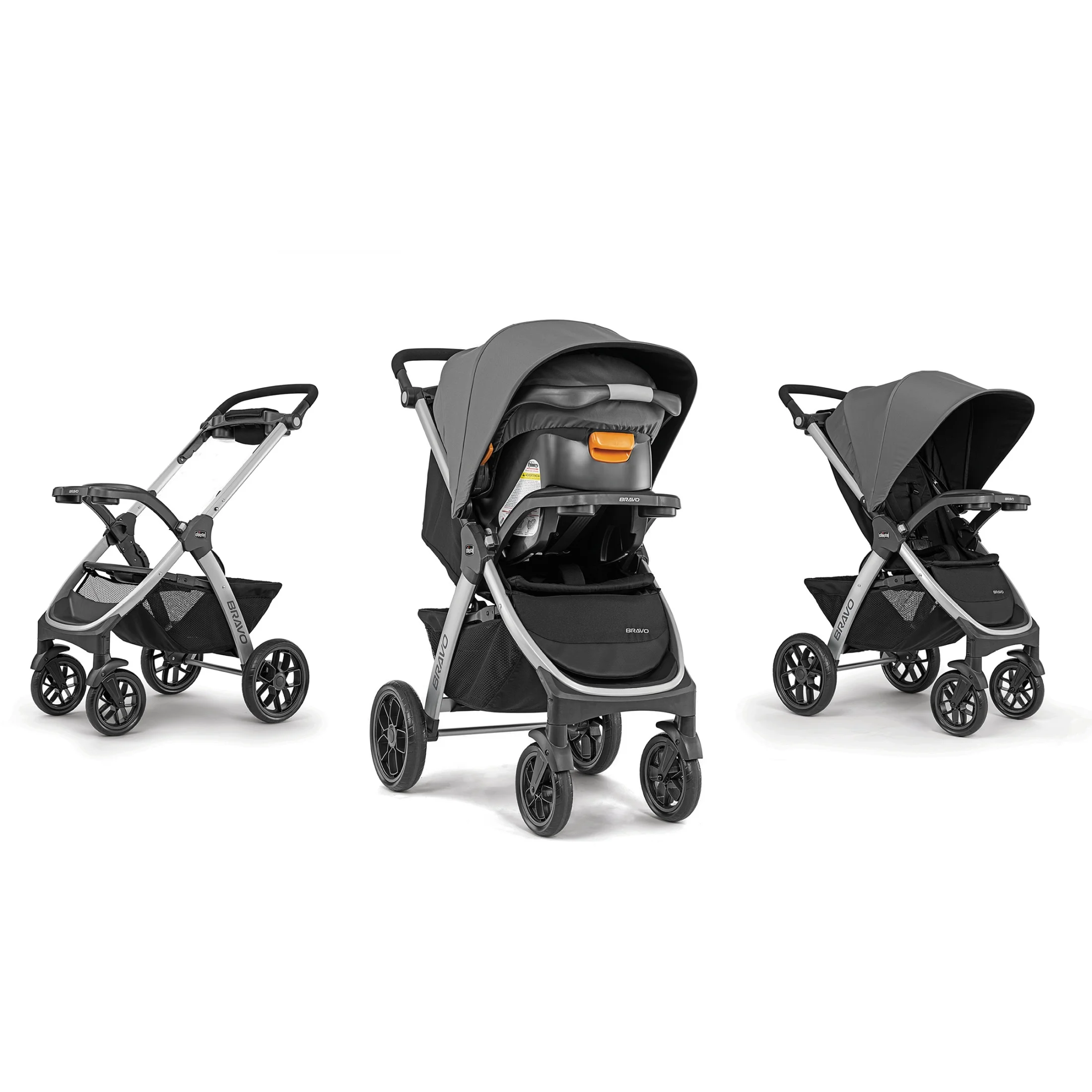 Chicco Bravo Trio Travel System Stroller with KeyFit 30 Infant Car Seat - Camden (Black), New