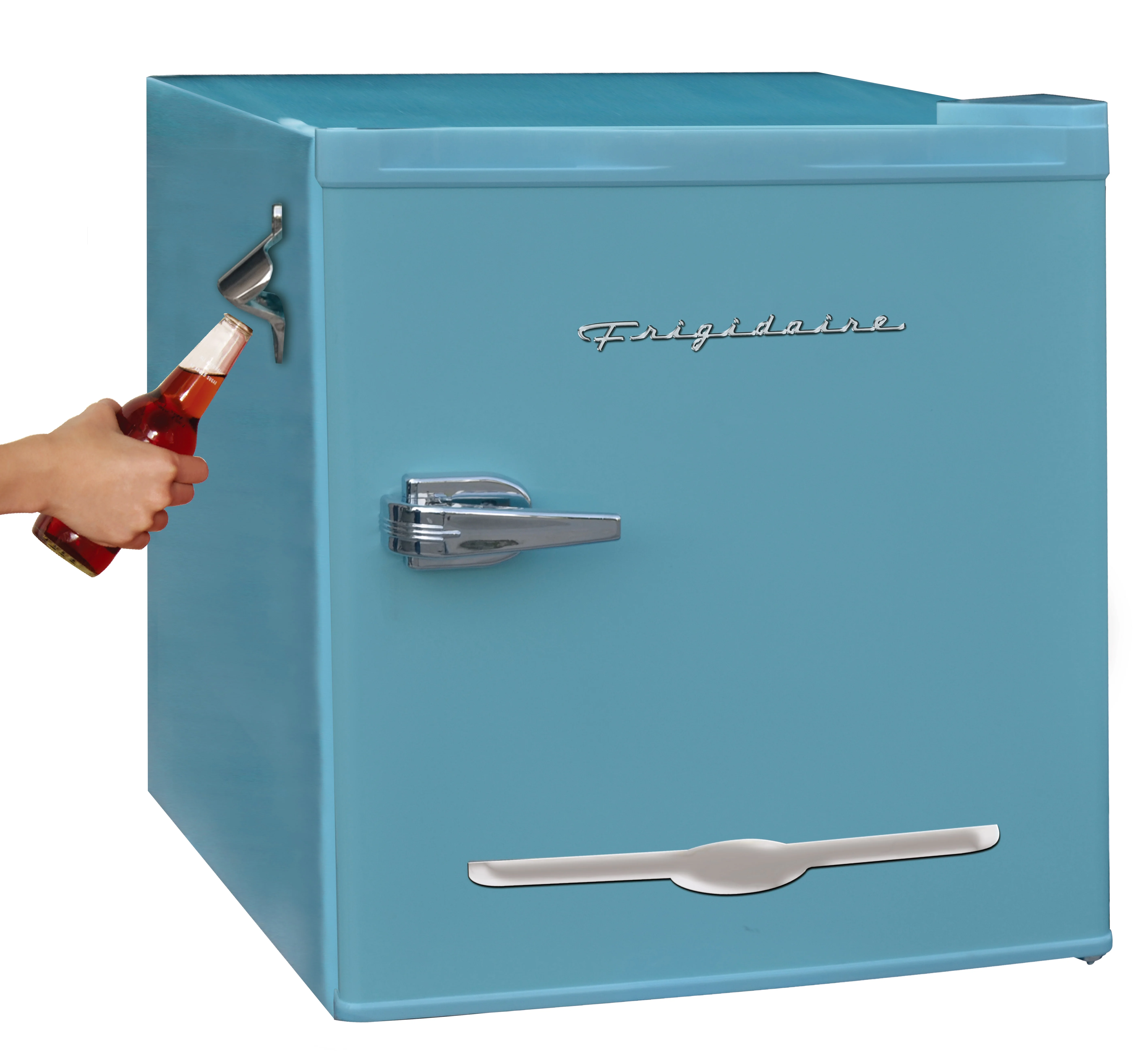 Frigidaire 1.6 Cu. Ft. Retro Compact Refrigerator with Side Bottle Opener EFR176, Blue