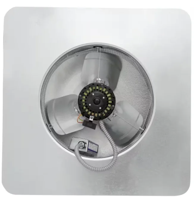 GAF Master Flow 1500 CFM Weathered Wood Power Roof Mount Attic Fan with Humidistat/Thermostat
