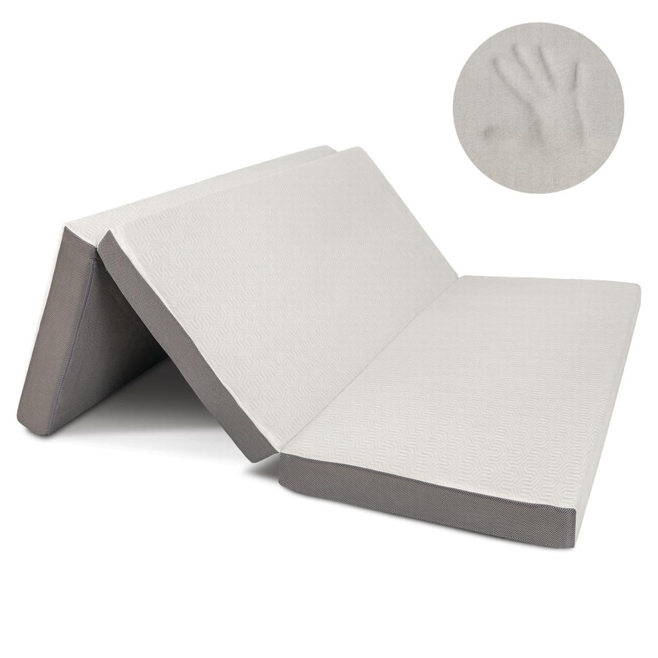 Milliard 4-Inch Foam Tri Folding Mattress with Washable Cover, Full Size (75