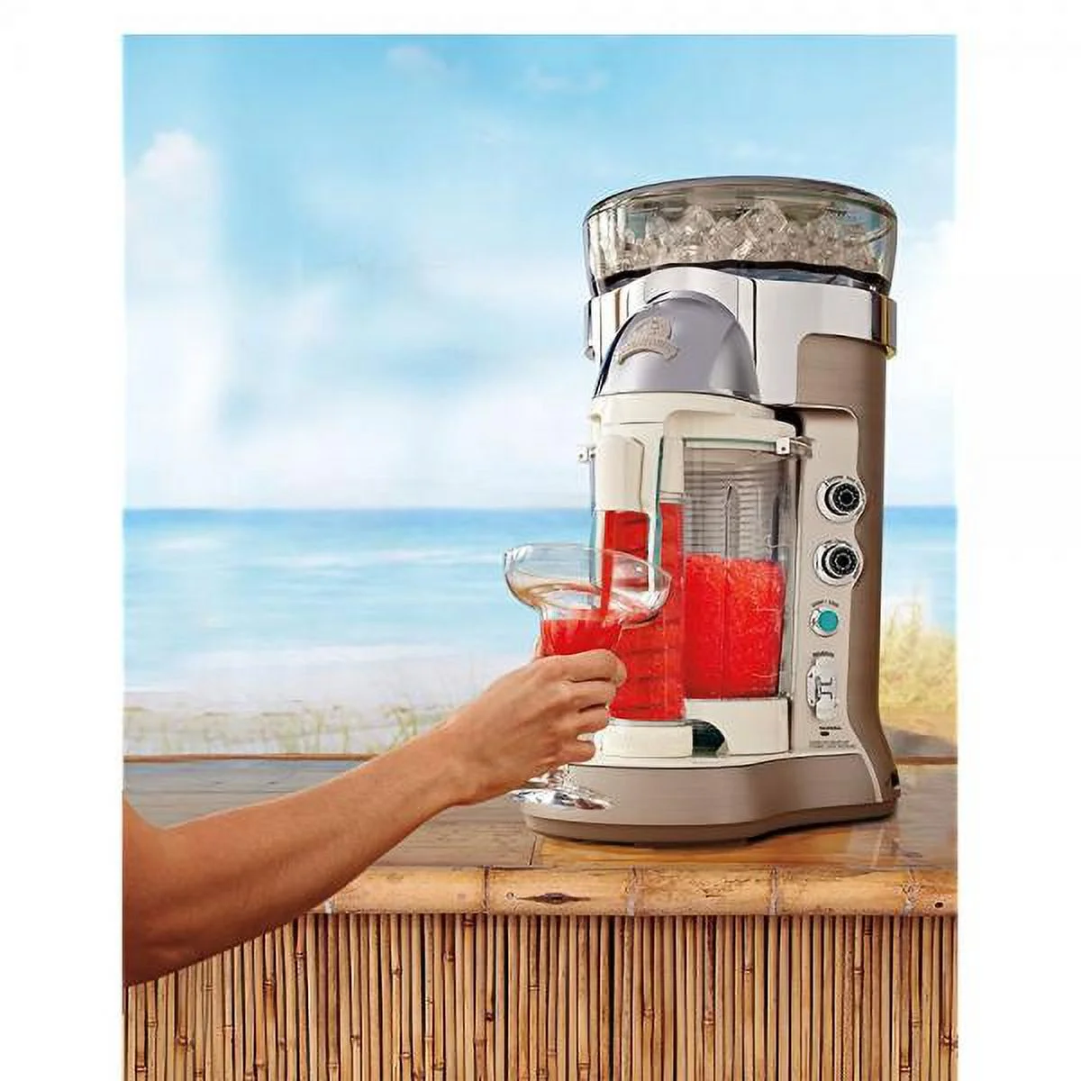 Margaritaville Bali Frozen Concoction Maker with Self-Dispensing Lever and Auto Remix Channel, DM3500