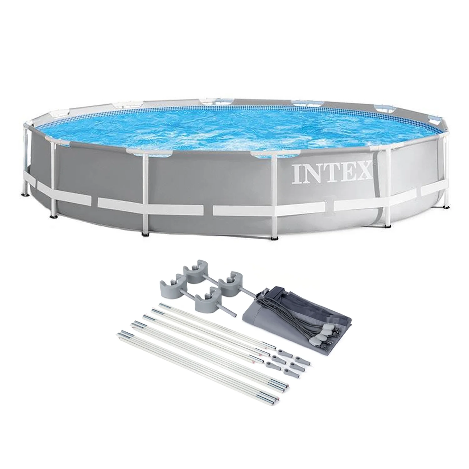 Intex 26700EH 10ft x 30in Prism Metal Frame Above Ground Backyard Swimming Pool (Pump Not Included)