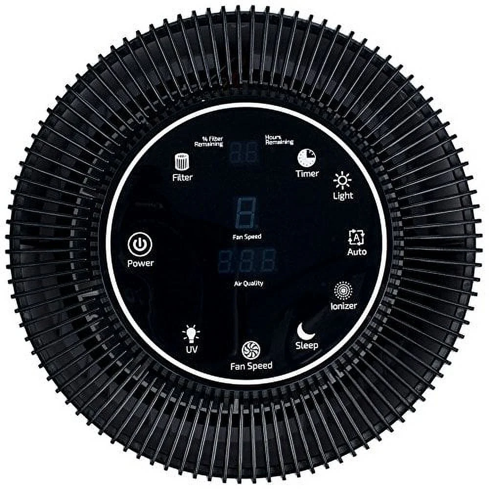 OdorStop OSAP5 - 5-in-1 Air Purifier with H13 HEPA Filter, UV, Active Carbon, Ionizer and Pre-Filter (Black)