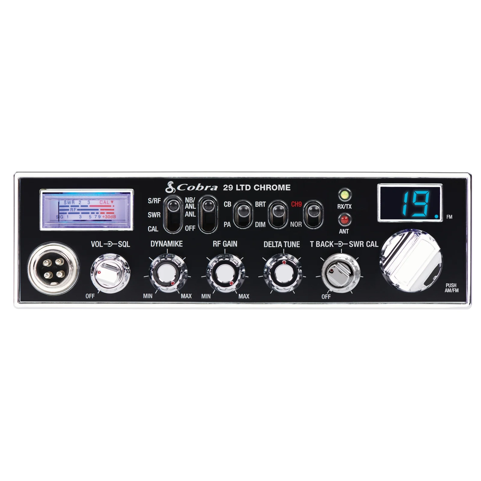 Cobra 29 LTD AM/FM Chrome Professional CB Radio, 40 Channels, 4 Watts, Instant Channel 9, SWR Calibration