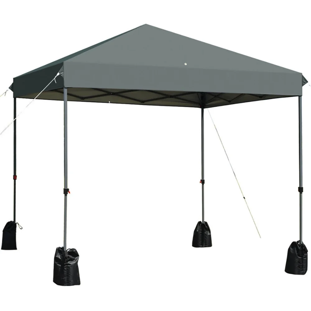 Topcobe 8' x 8' Outdoor Pop up Canopy Tent with Roller Bag, Gazebo Tent for Party Wedding BBQ Events, Gray