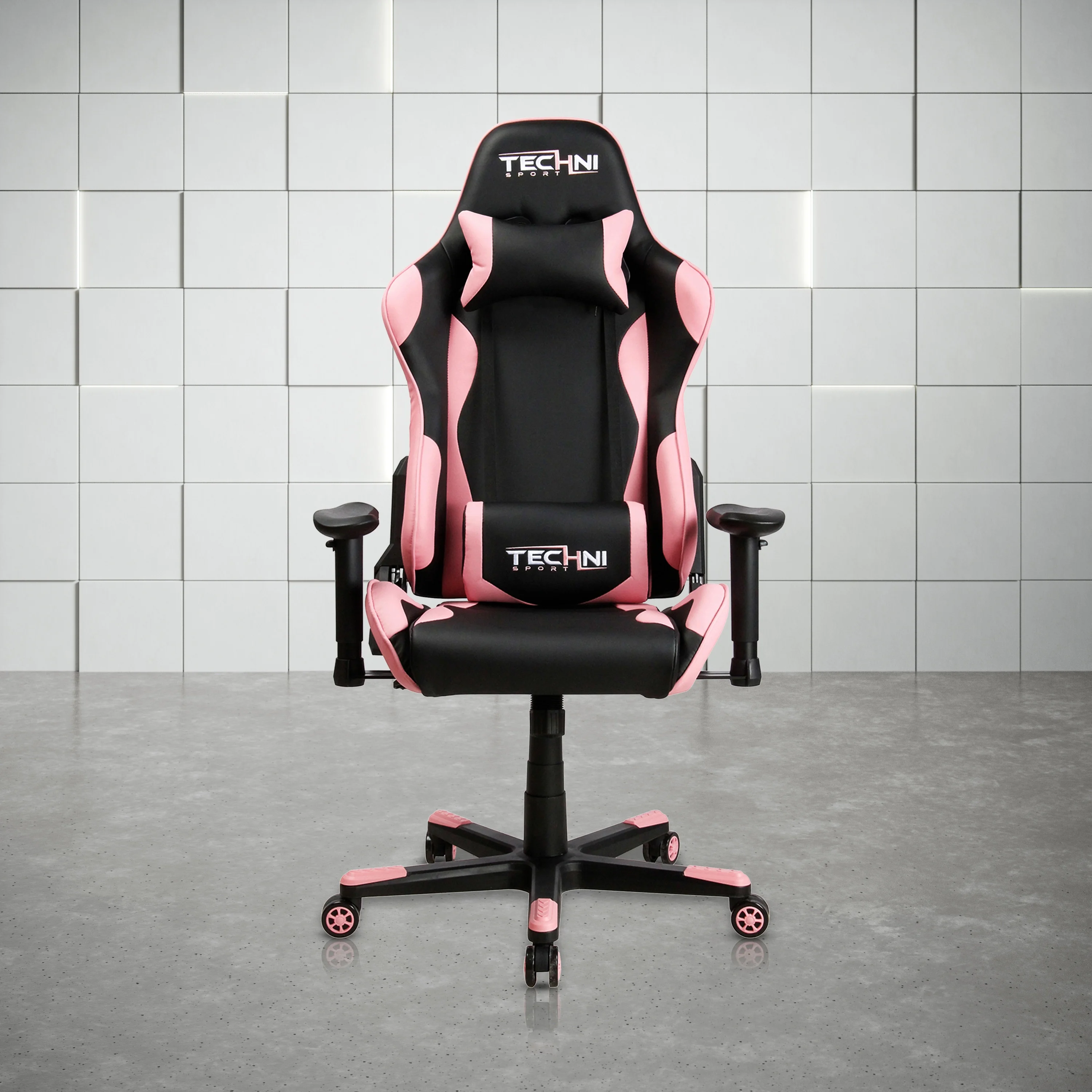 Techni Sport TS-4300 Ergonomic High Back Racer Style PC Gaming Chair with Memory Foam Seat, Pink RTA-TS43-PNK