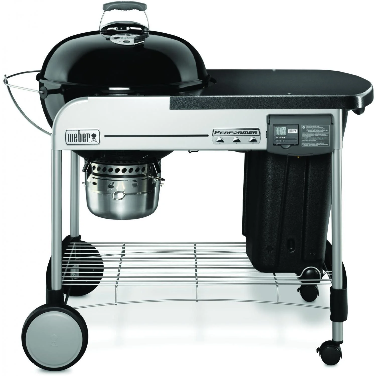 Weber Performer Deluxe 22-Inch Freestanding Charcoal Grill With Touch-N-Go Ignition - Black - 15501001