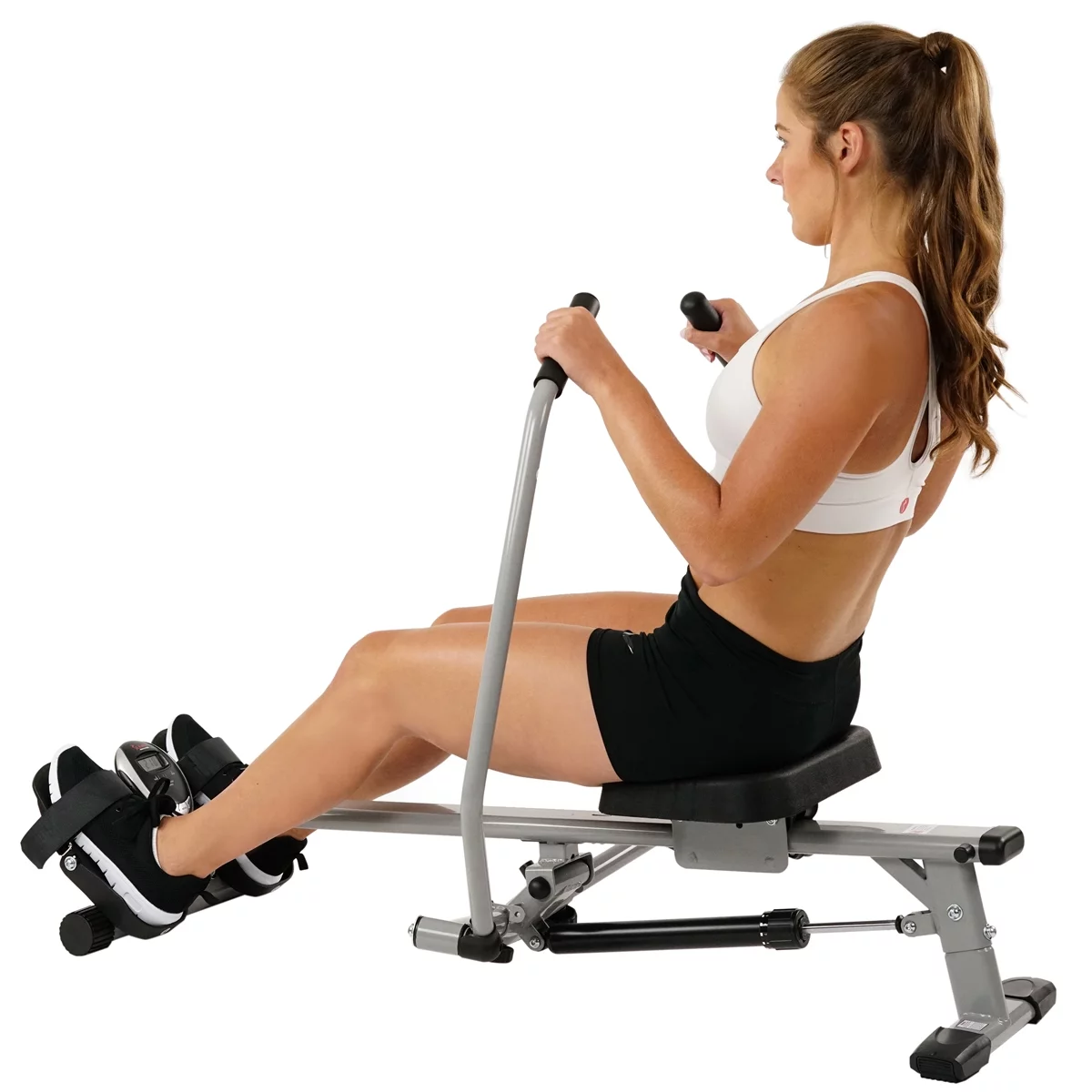 Sunny Health & Fitness SF-RW5639 Full Motion Rowing Machine Rower w/ 400 LB Weight Capacity and LCD Monitor