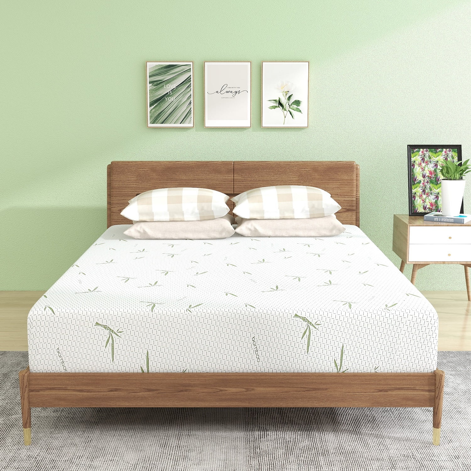 Twin Mattress, 10 inch Memory Foam Mattress Bed in a Box,with Green Tea Cooling Gel, Made in USA