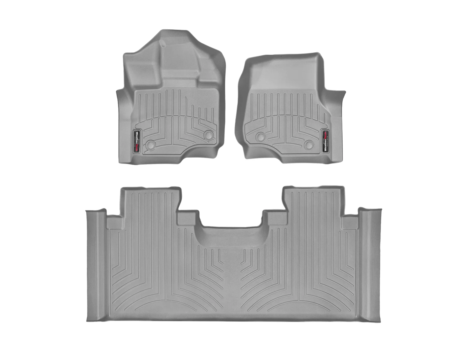 WeatherTech Custom Fit FloorLiners compatible with Ford F-150, F-150 Raptor - 1st & 2nd Row, Grey