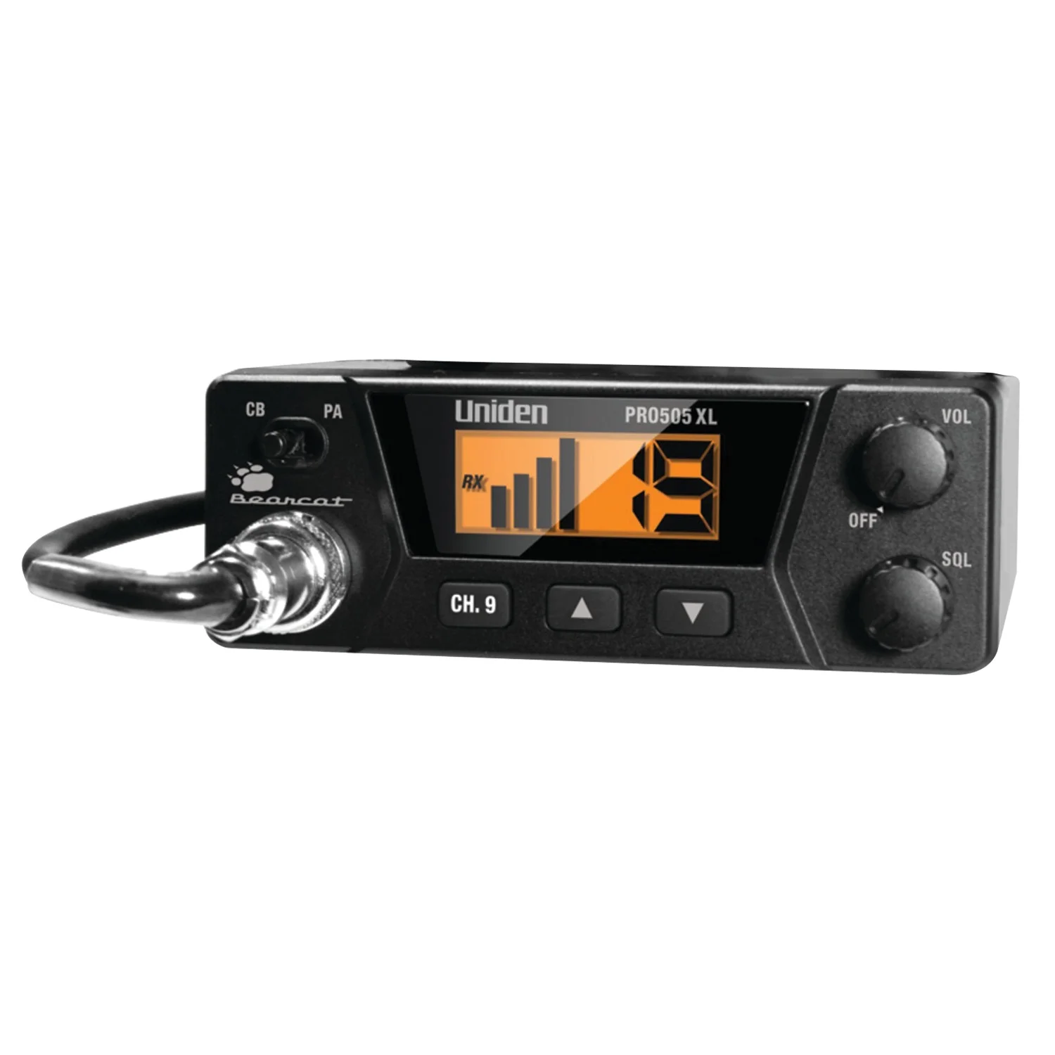 Uniden PRO505XL 40-Channel Compact CB Radio and Tram 300 Magnet-Mount CB Antenna Kit, 843631170236